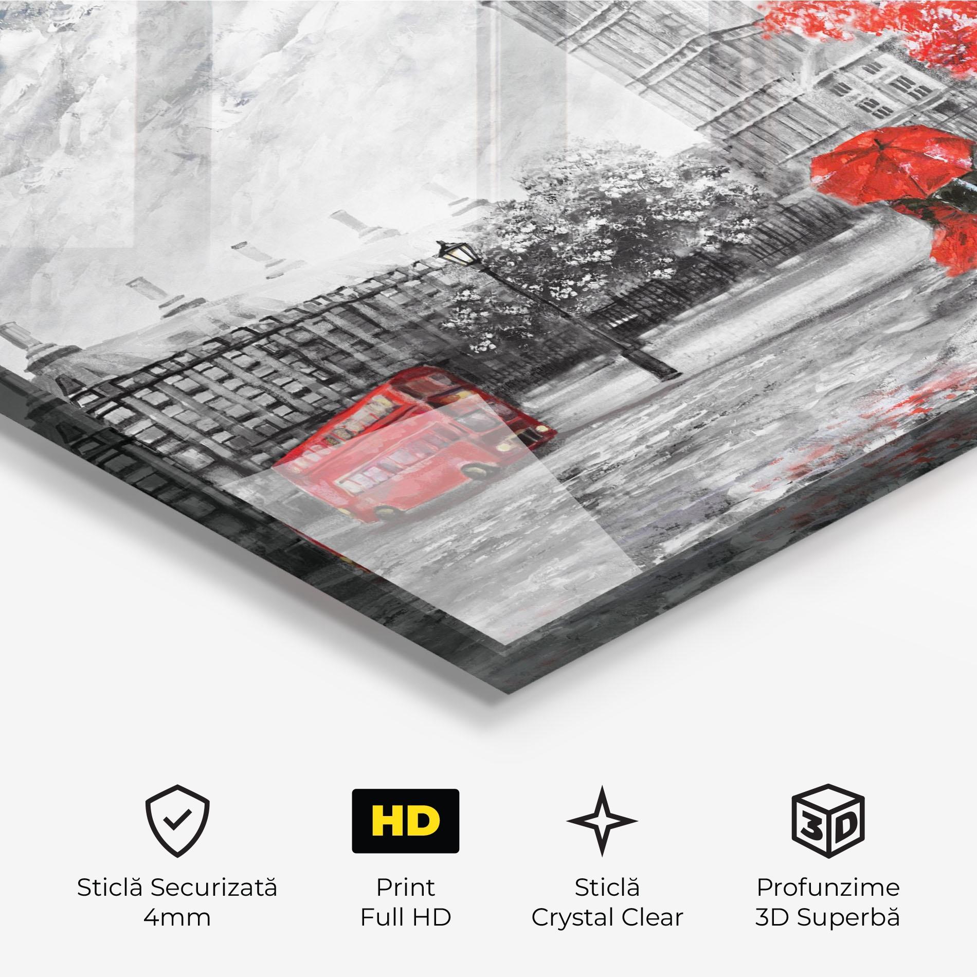 Tablou Sticla Rainy London mockup 3
