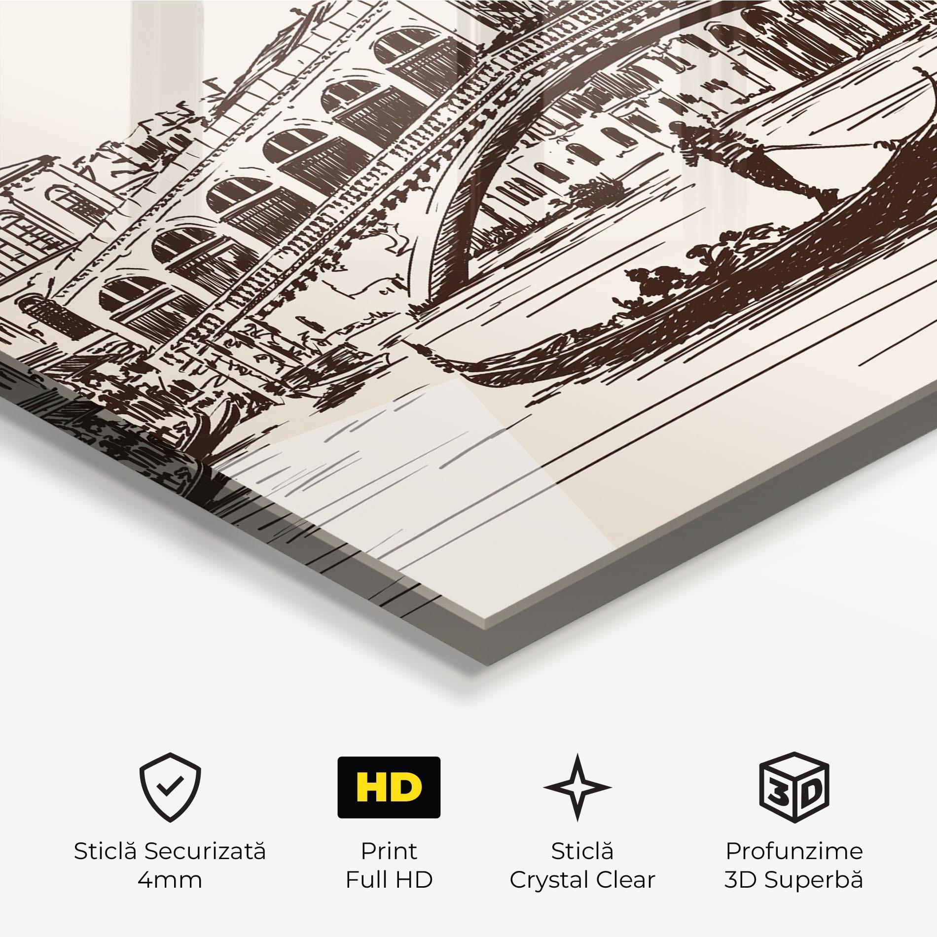Tablou Sticla Rialto Bridge mockup 3