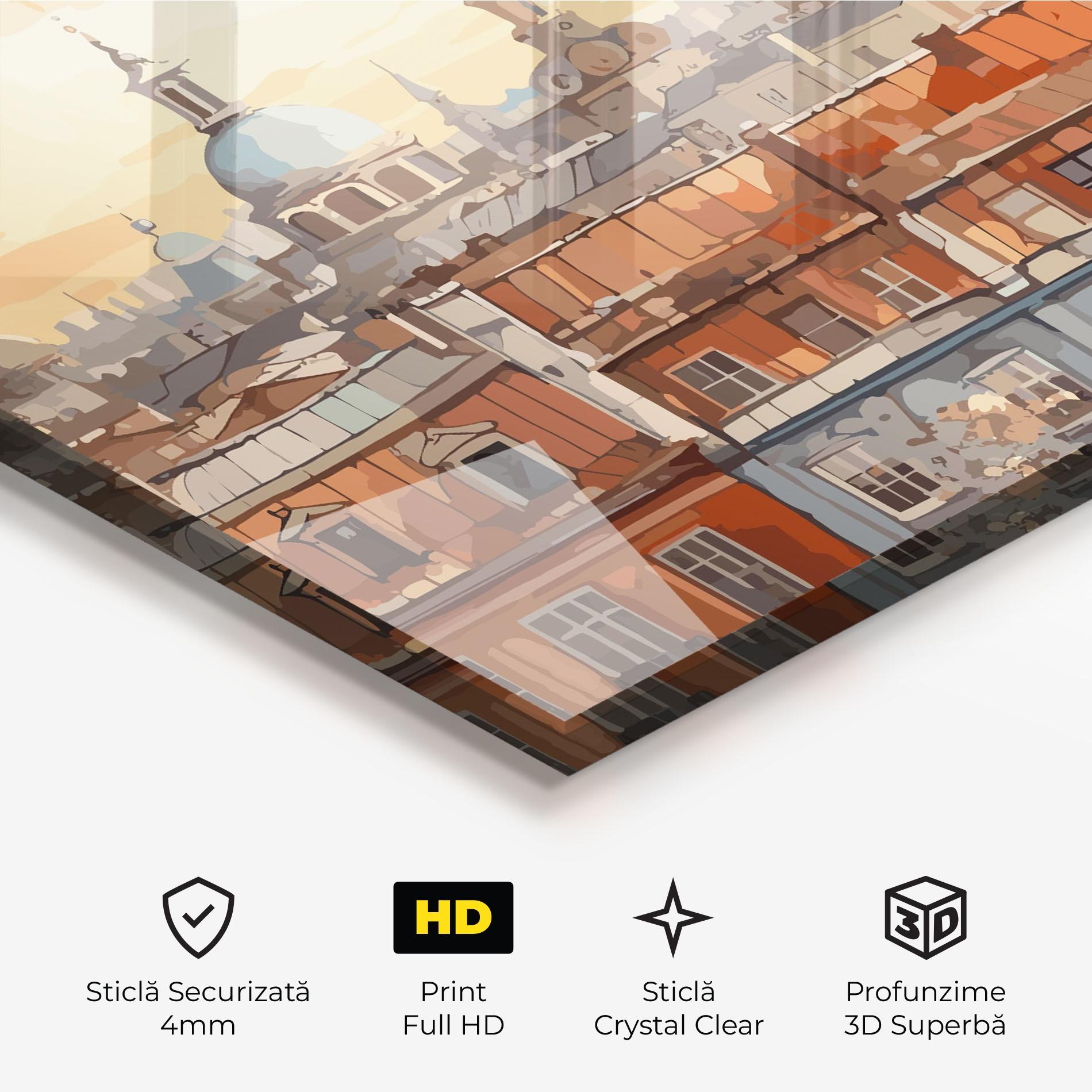 Tablou Sticla Window City View mockup 3