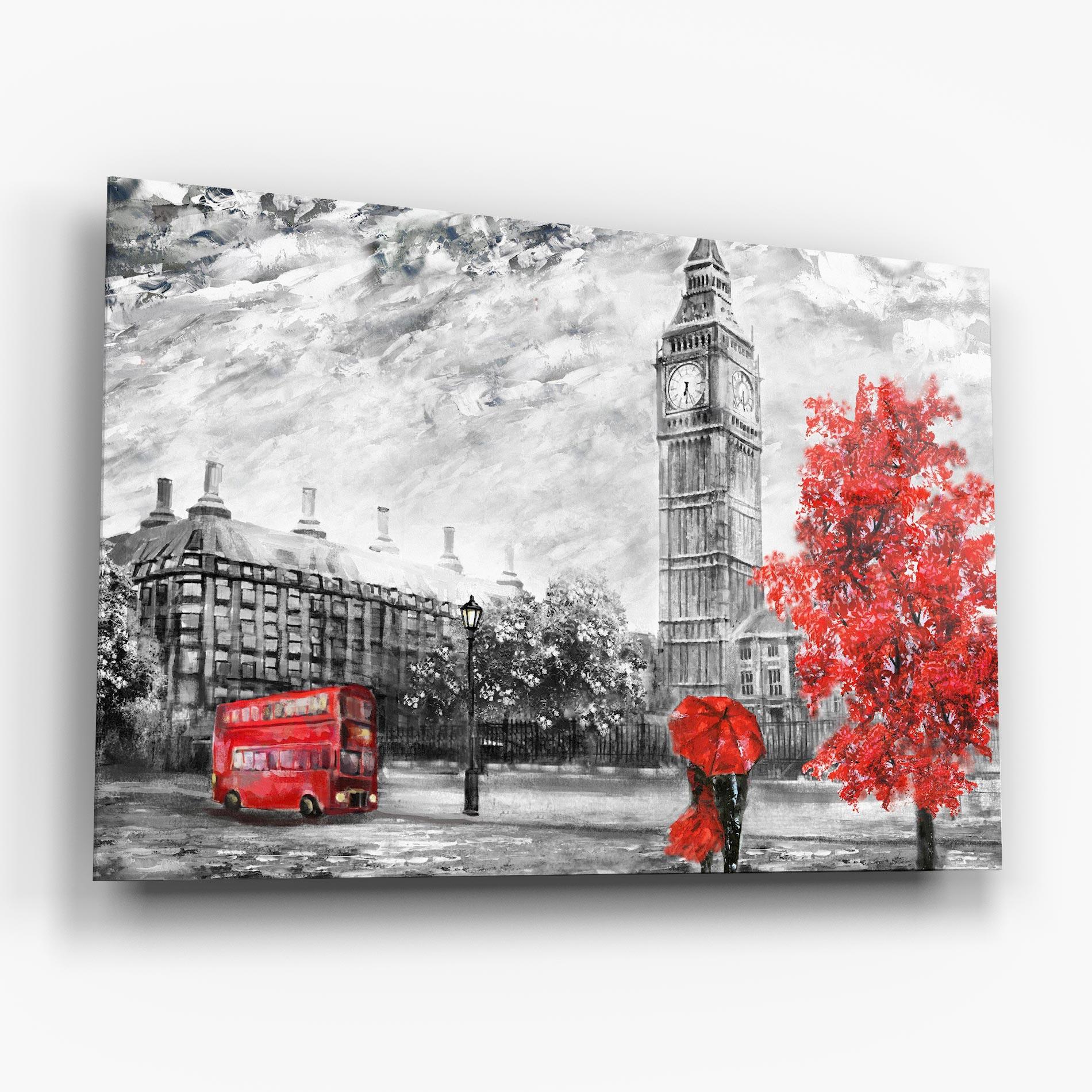 Tablou Sticla Rainy London mockup 6