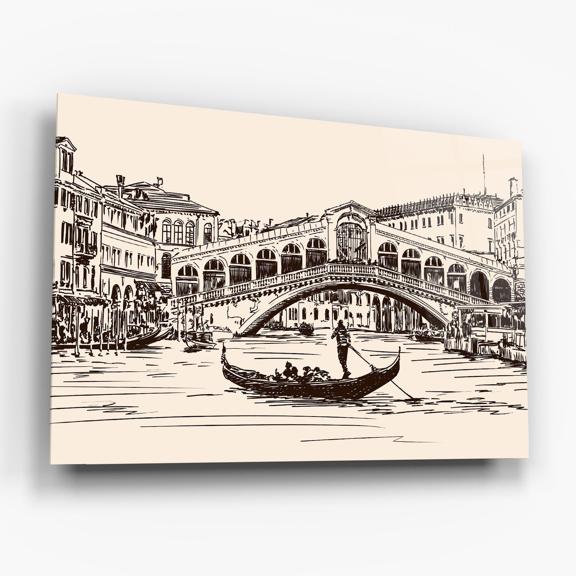 Tablou Sticla Rialto Bridge mockup 6