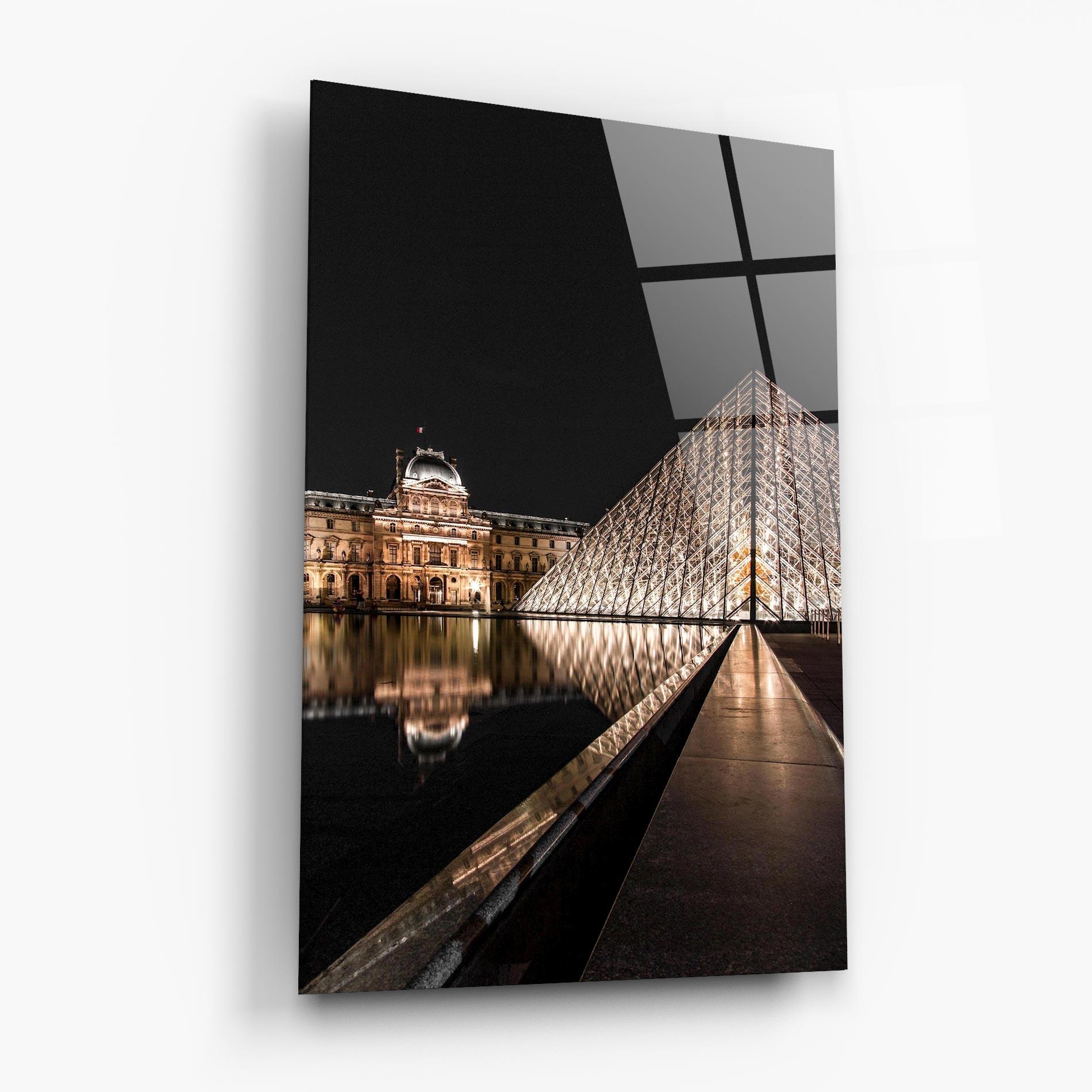 Tablou Sticla Louvre Night mockup 6