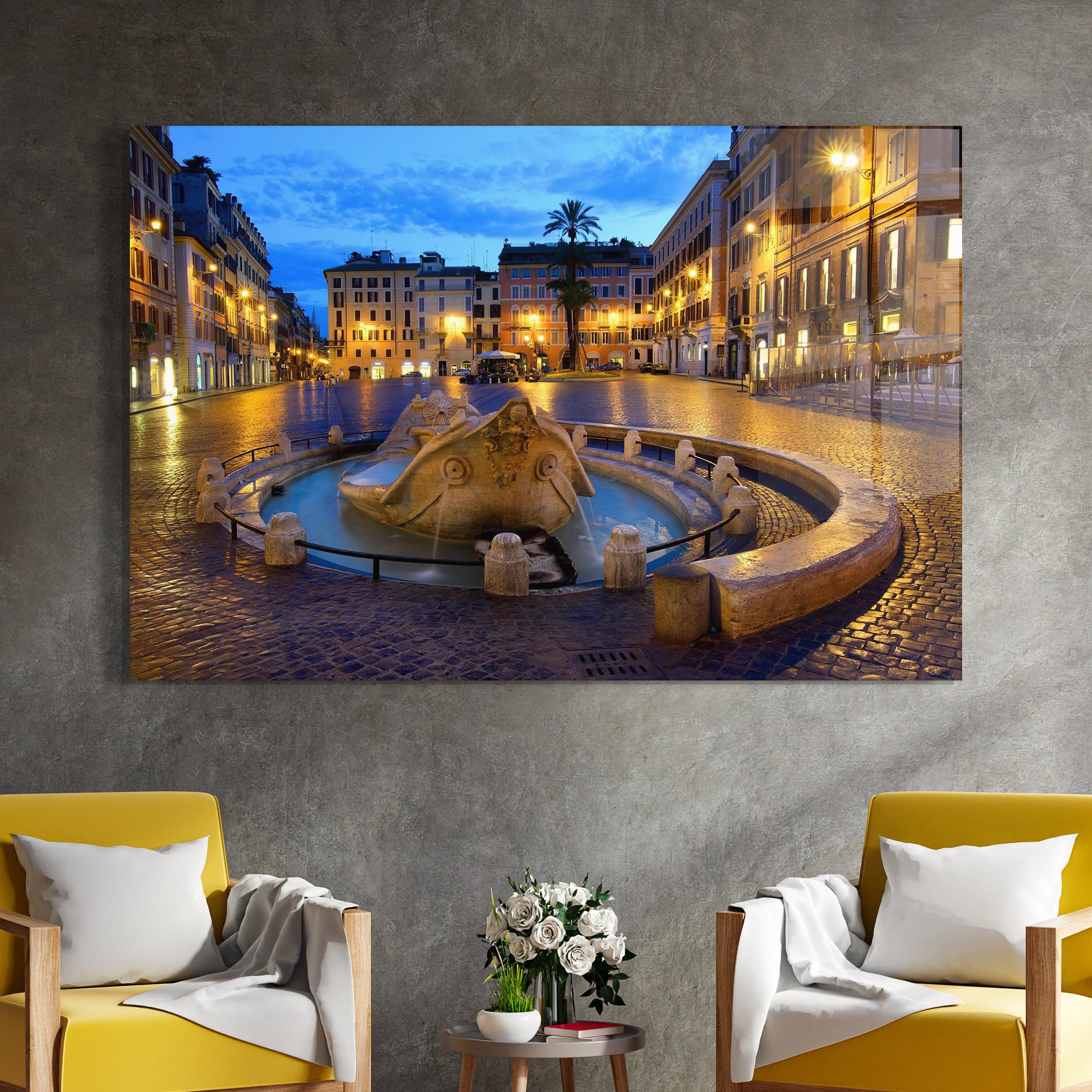 Tablou Sticla Barcaccia Rome mockup 4