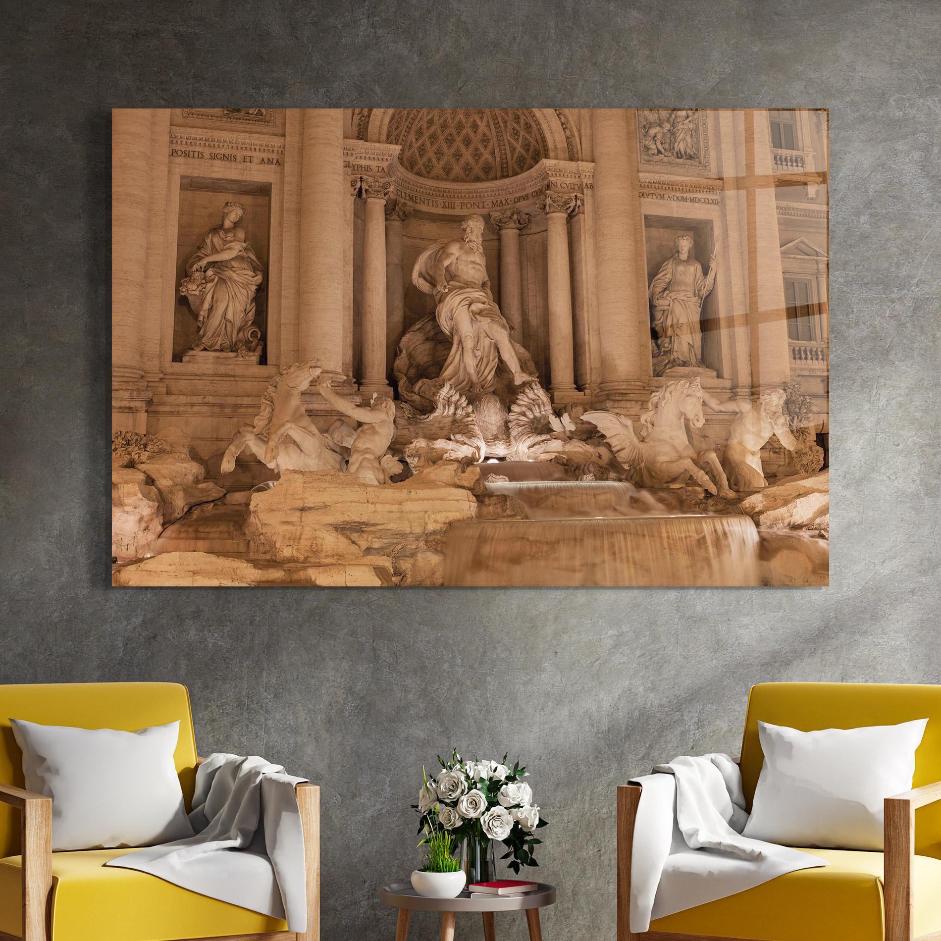 Tablou Sticla Fontana Di Trevi mockup 4