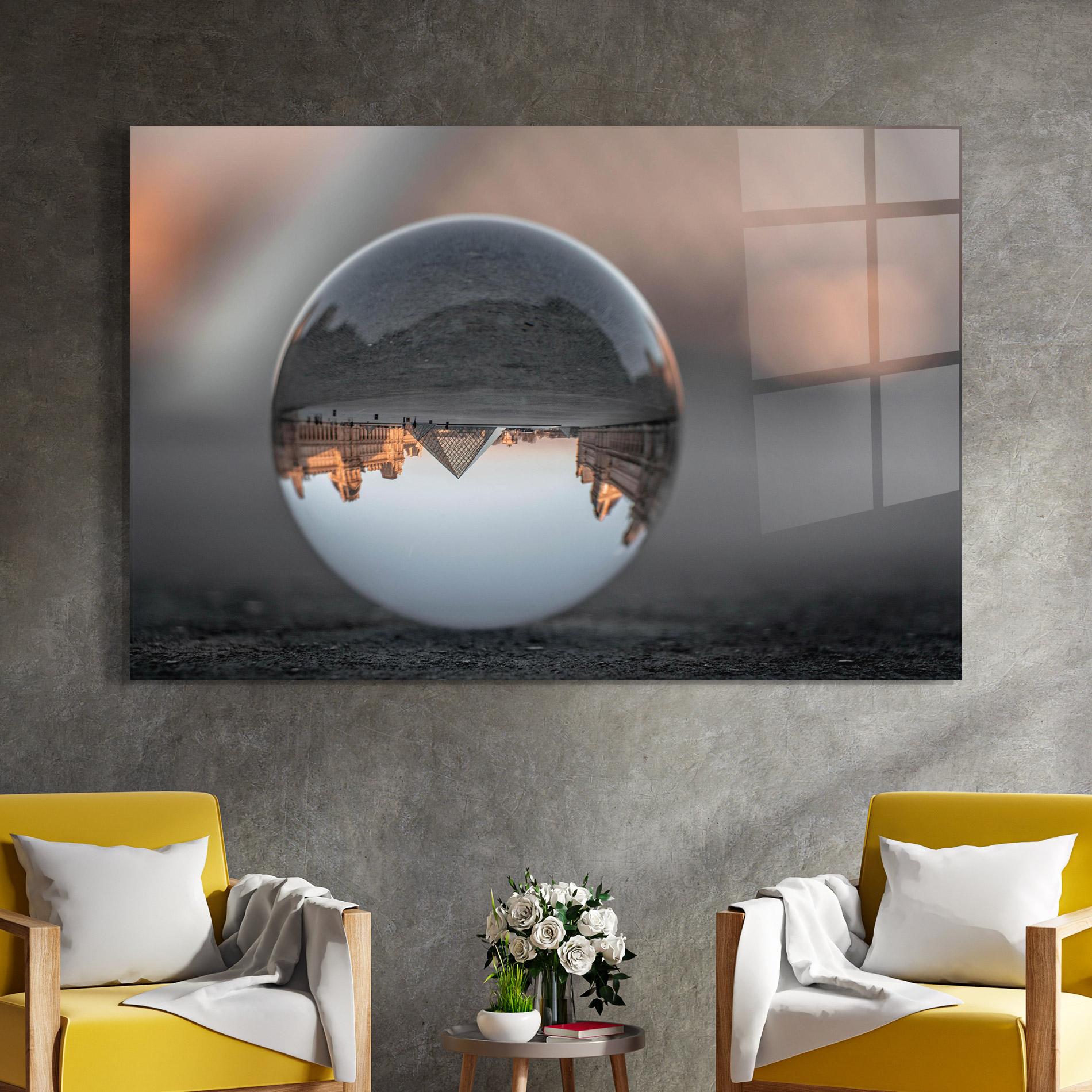 Tablou Sticla Louvre Museum Ball mockup 4