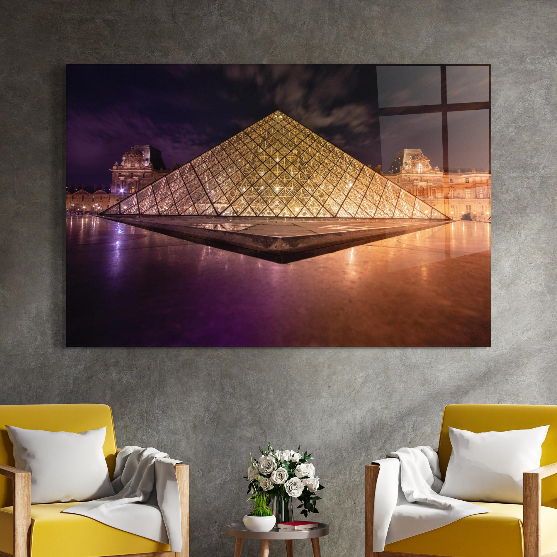 Tablou Sticla Louvre Museum Light mockup 4