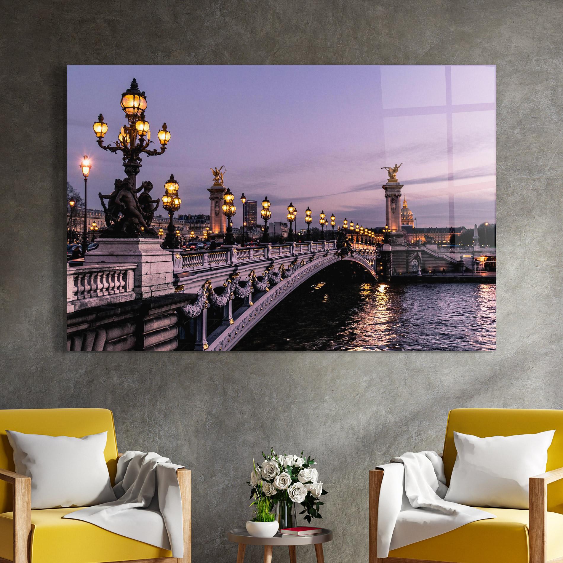 Tablou Sticla Paris Bidge mockup 4