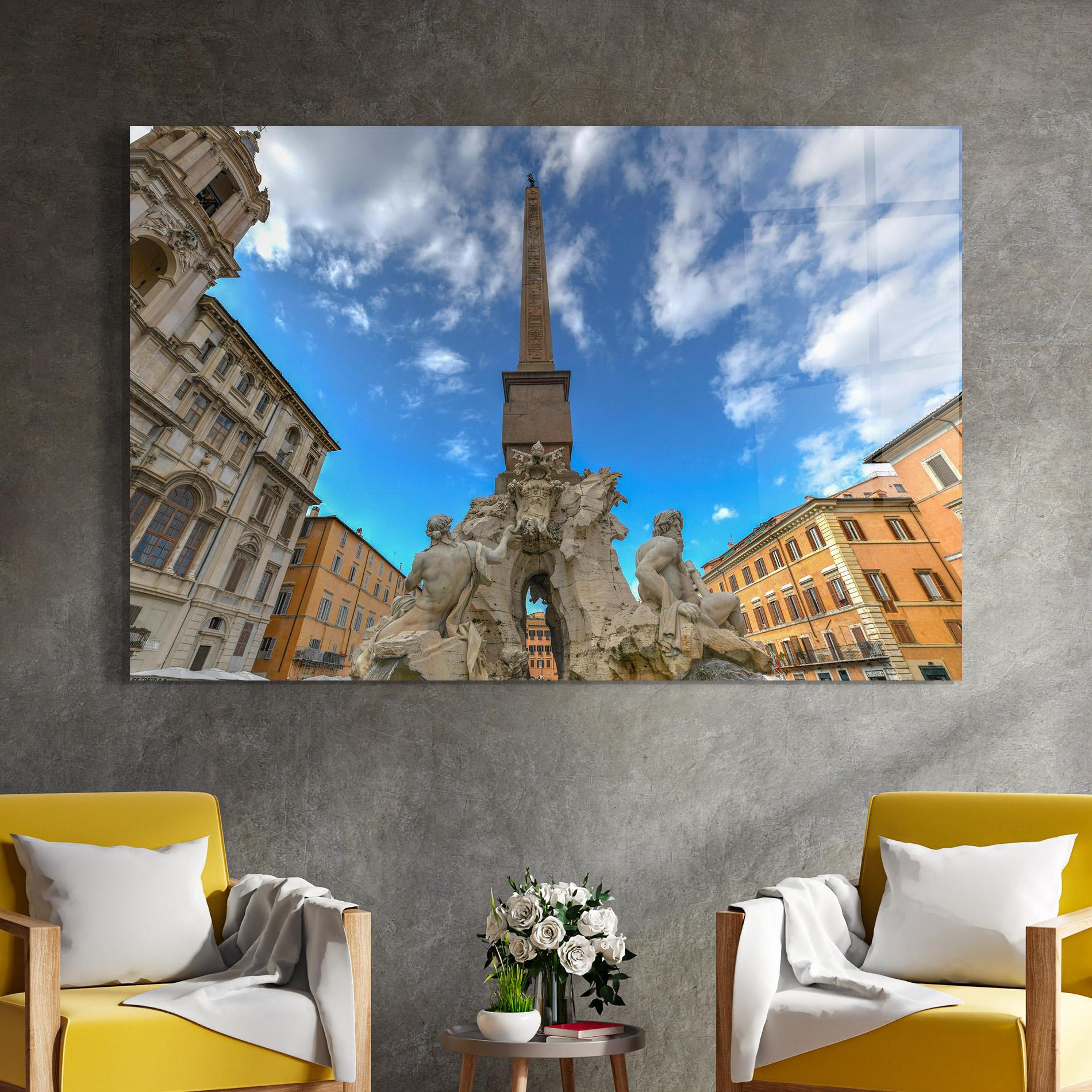 Tablou Sticla Piazza Navona Italy mockup 4
