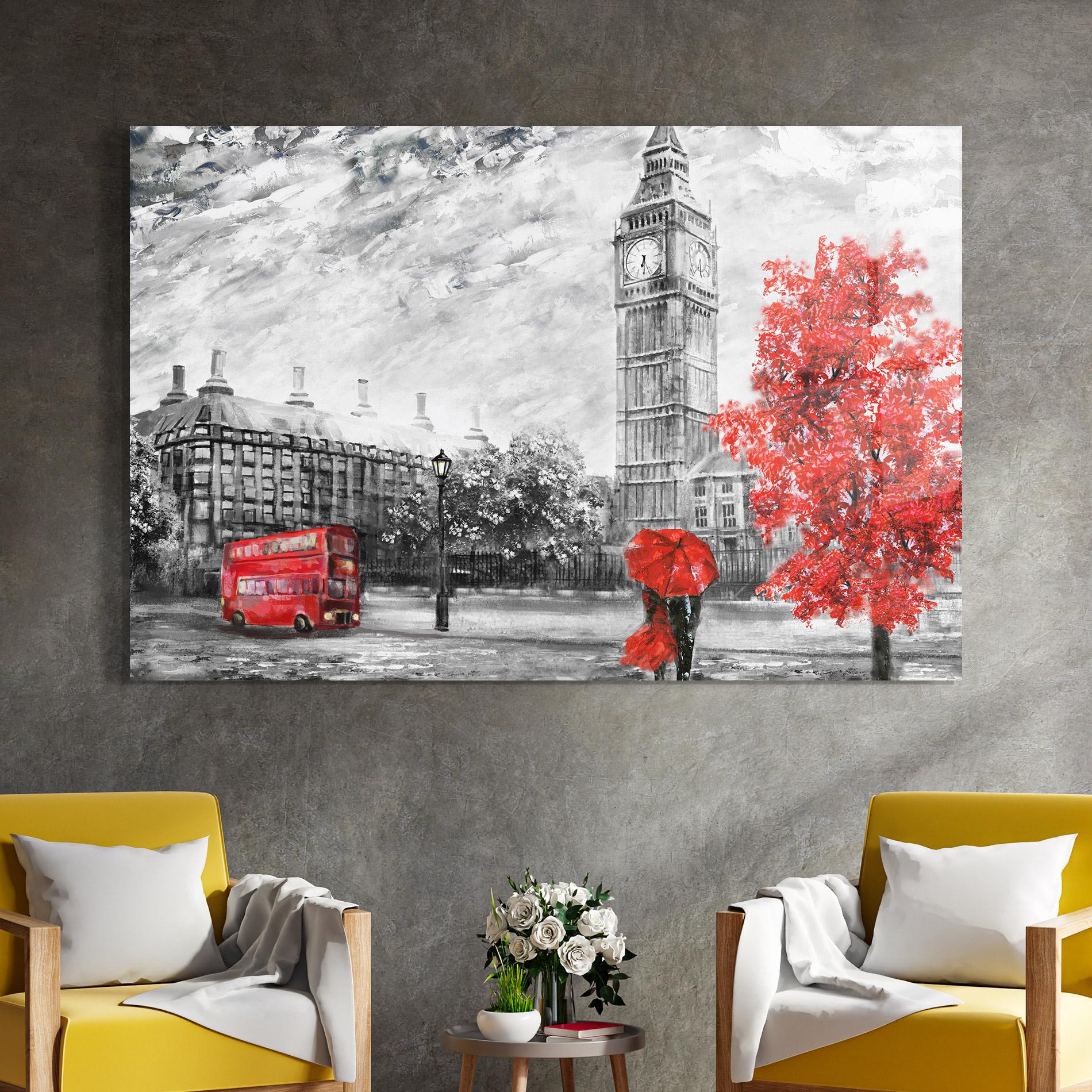Tablou Sticla Rainy London mockup 4