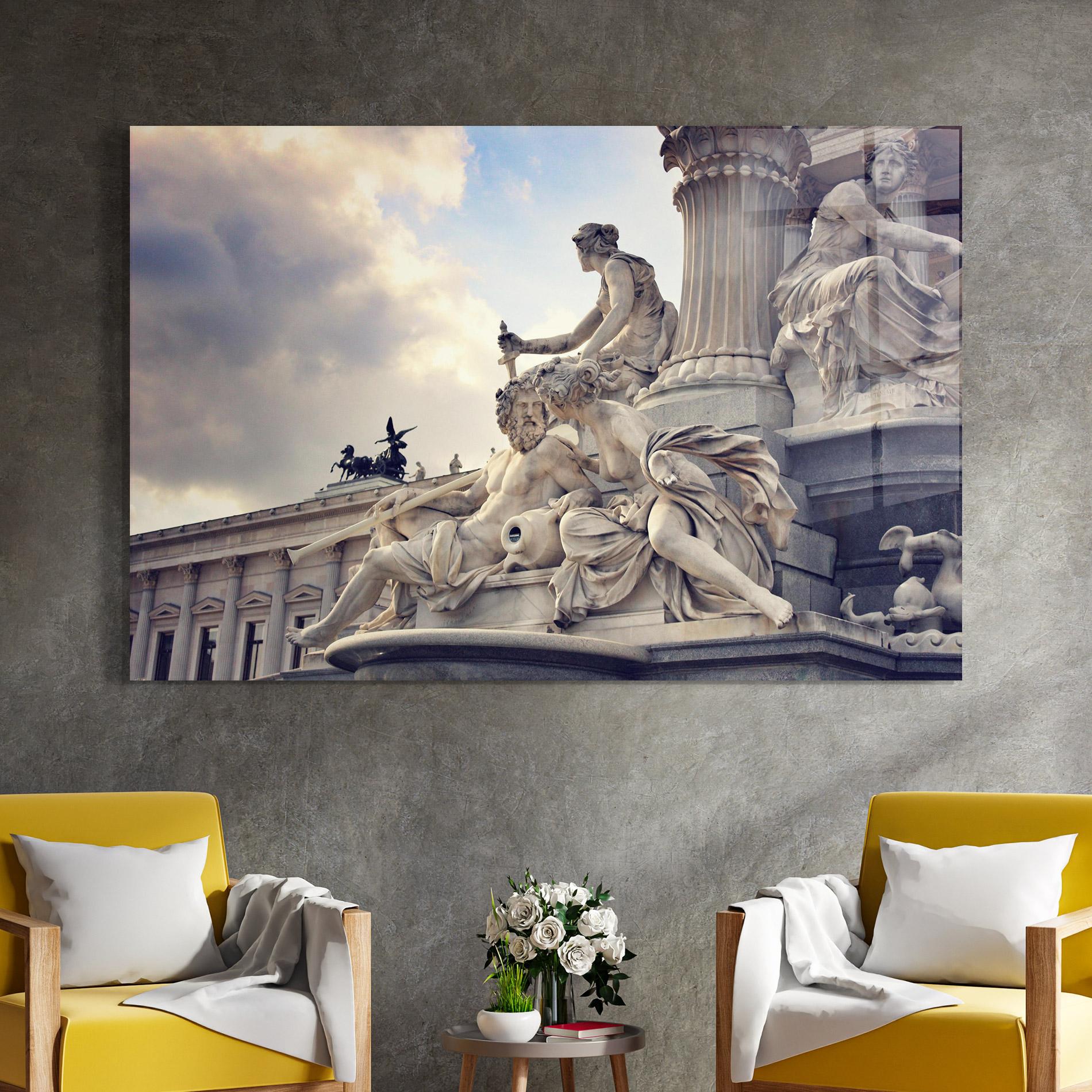 Tablou Sticla Vienna Statue mockup 4