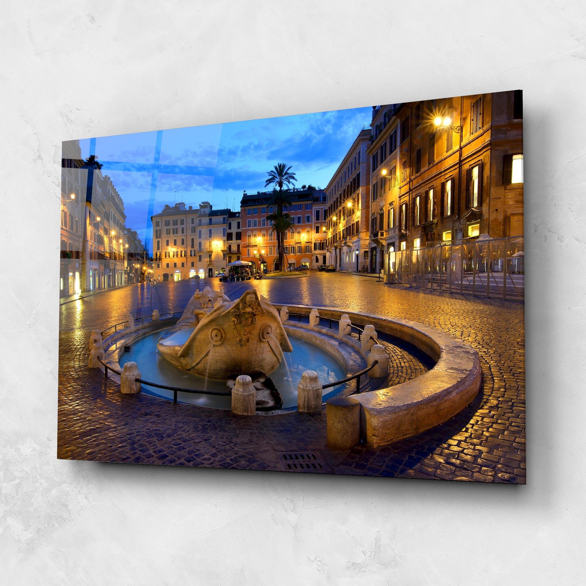 Tablou Sticla Barcaccia Rome mockup 1