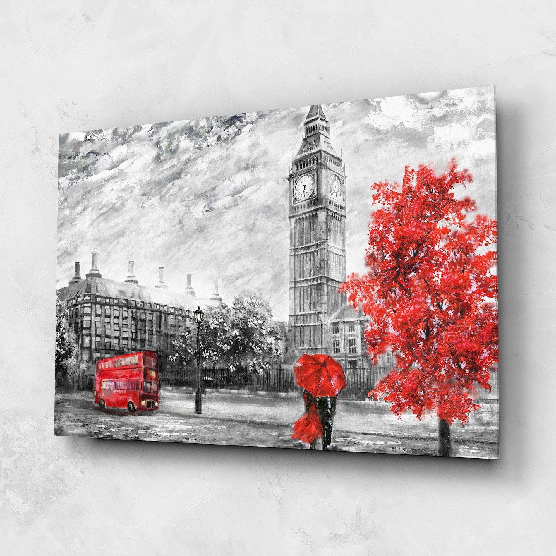 Tablou Sticla Rainy London mockup 1