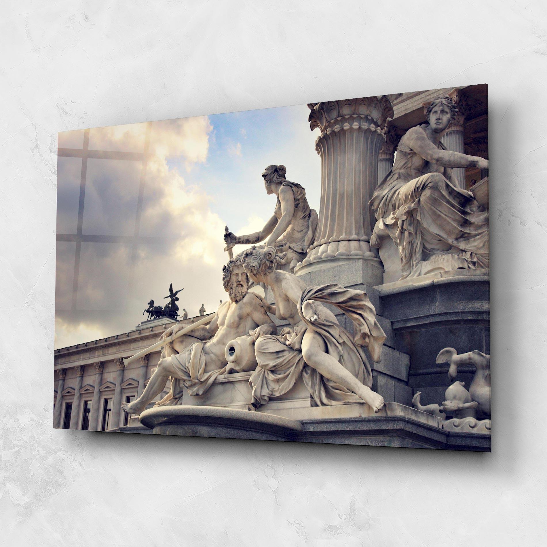 Tablou Sticla Vienna Statue mockup 1