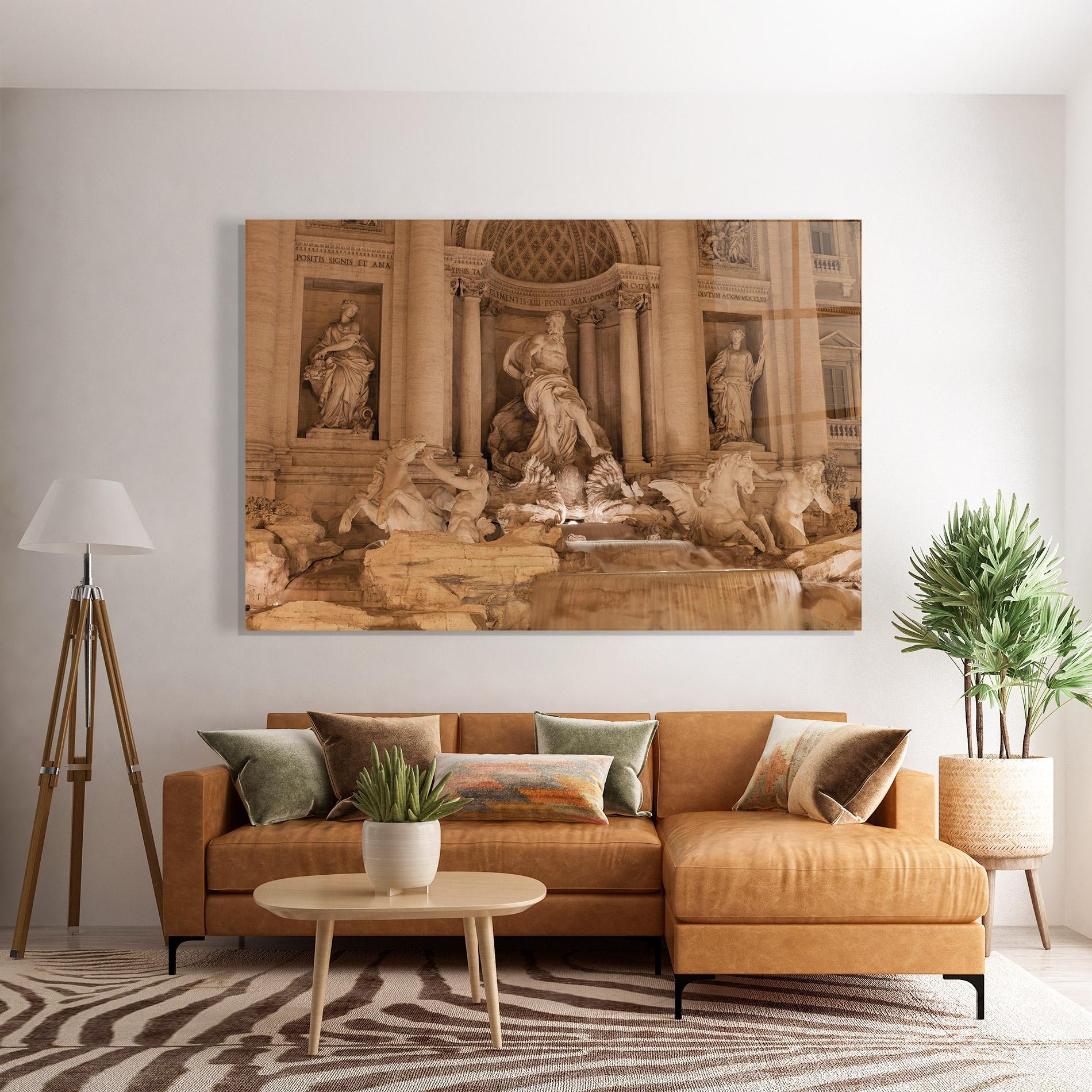 Tablou Sticla Fontana Di Trevi mockup 7