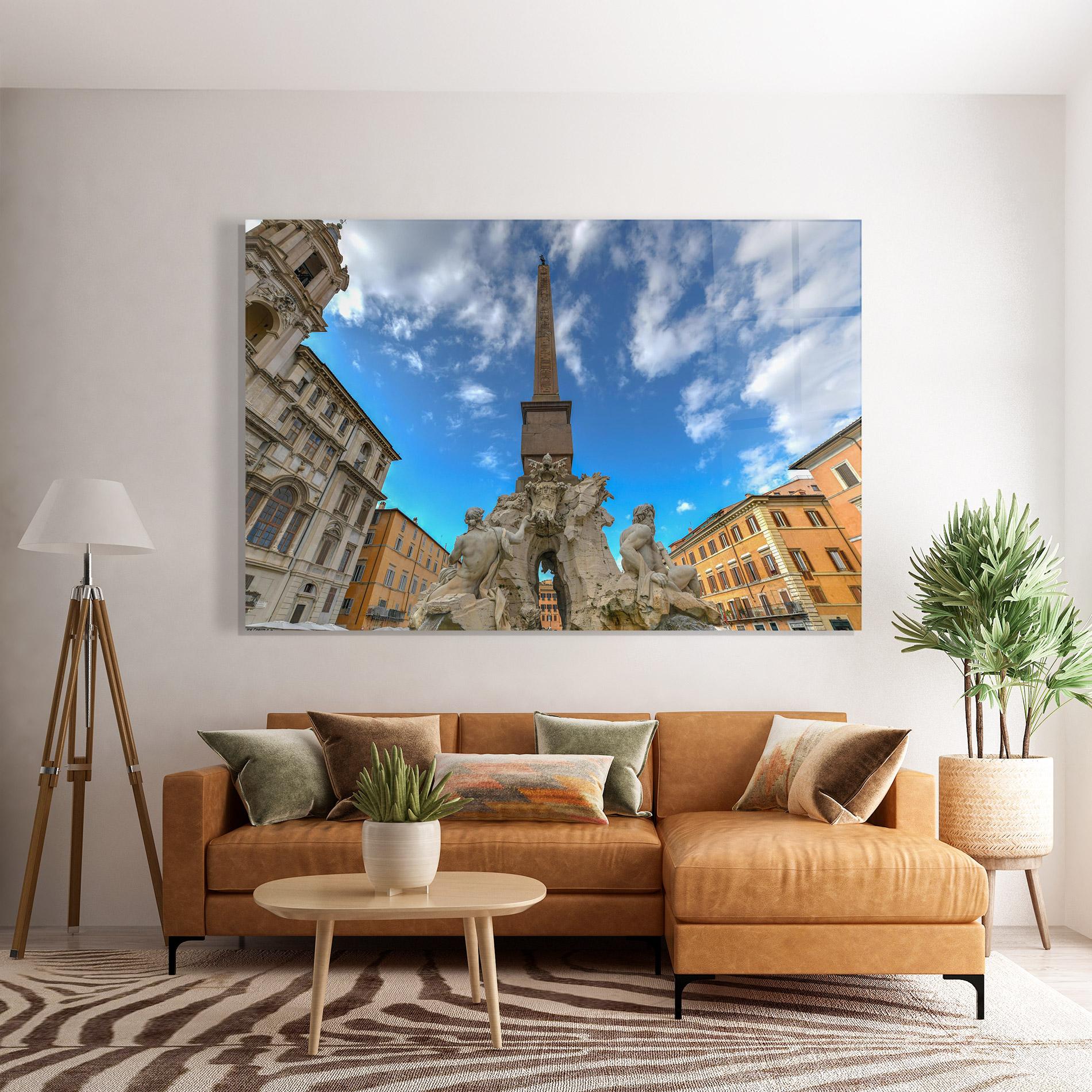 Tablou Sticla Piazza Navona Italy mockup 7