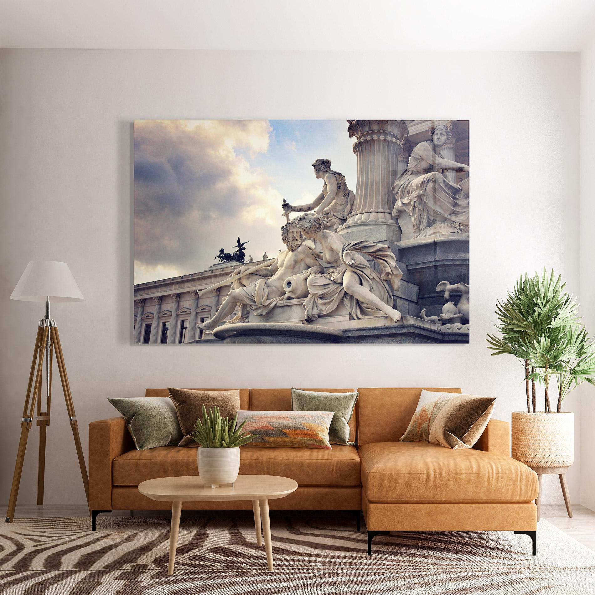 Tablou Sticla Vienna Statue mockup 7