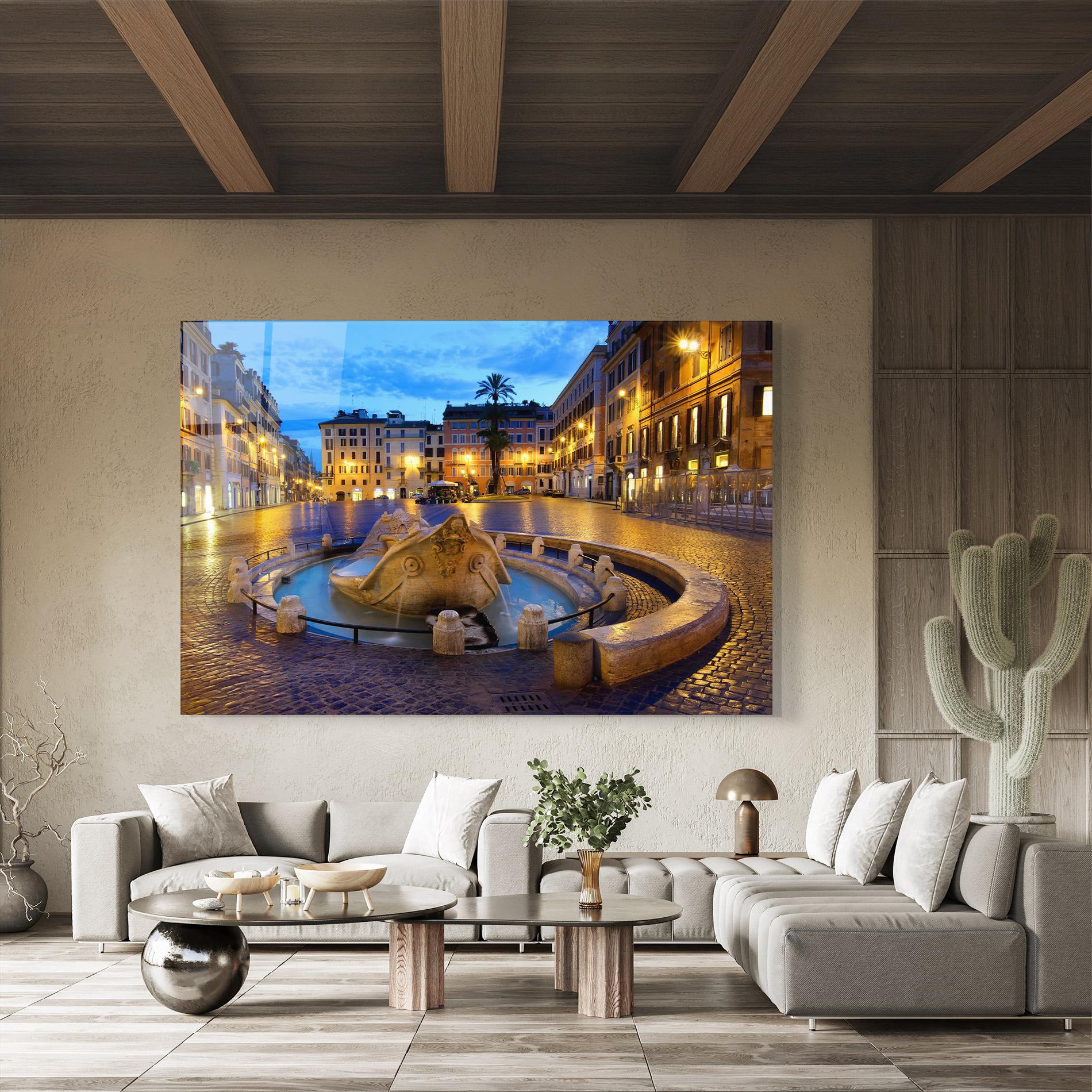 Tablou Sticla Barcaccia Rome mockup 8