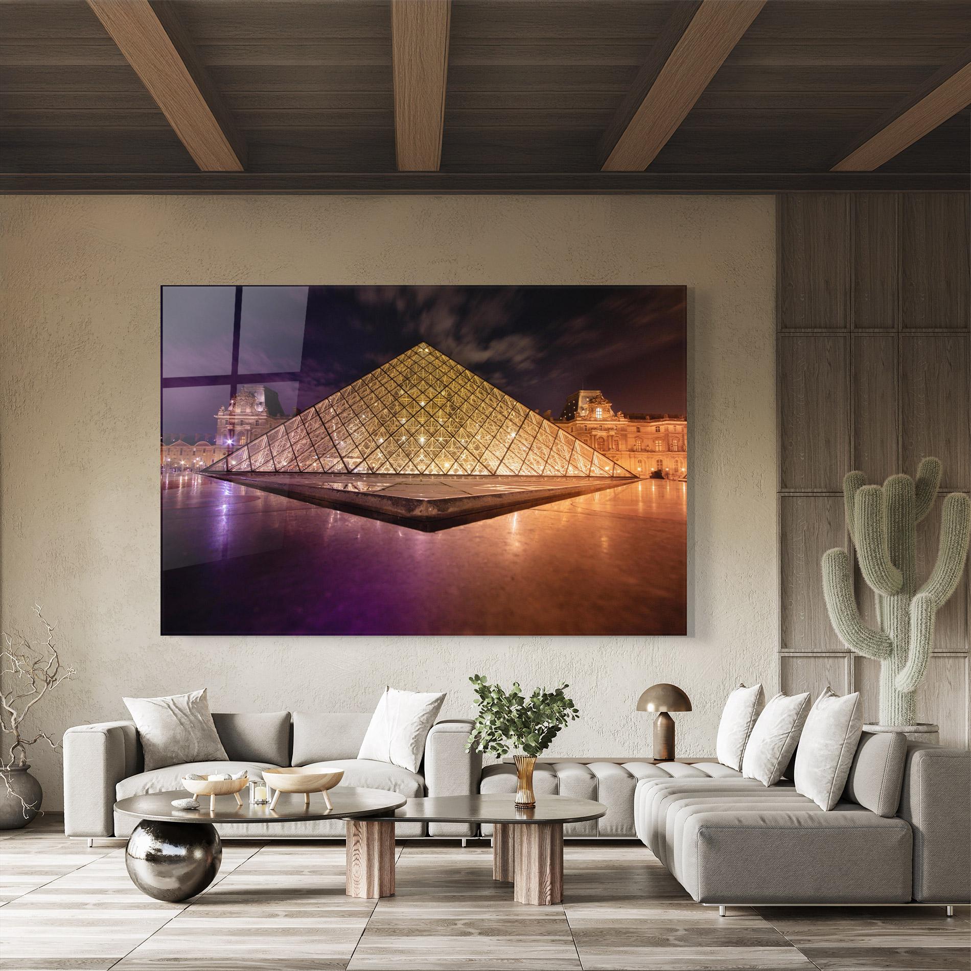 Tablou Sticla Louvre Museum Light mockup 8