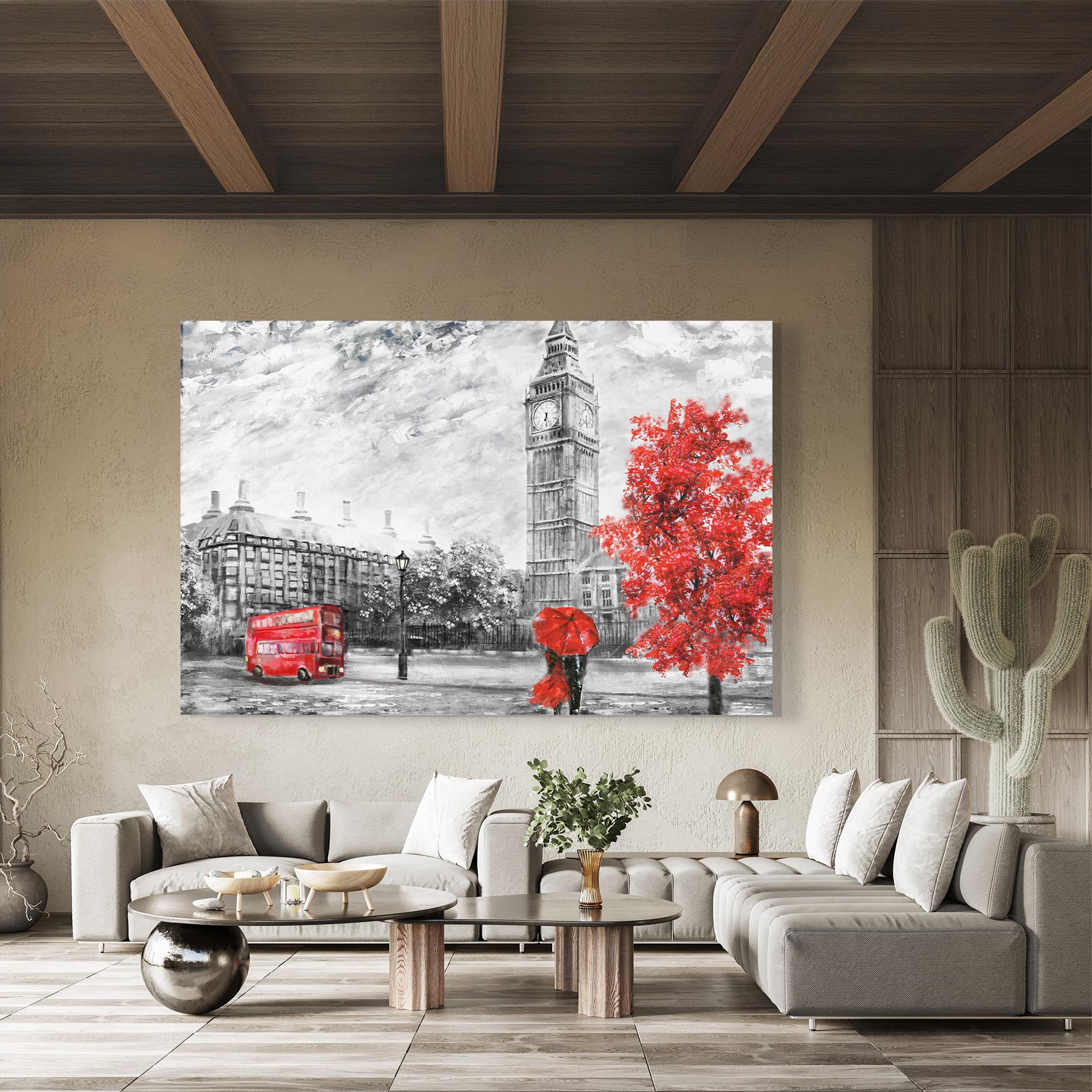 Tablou Sticla Rainy London mockup 8