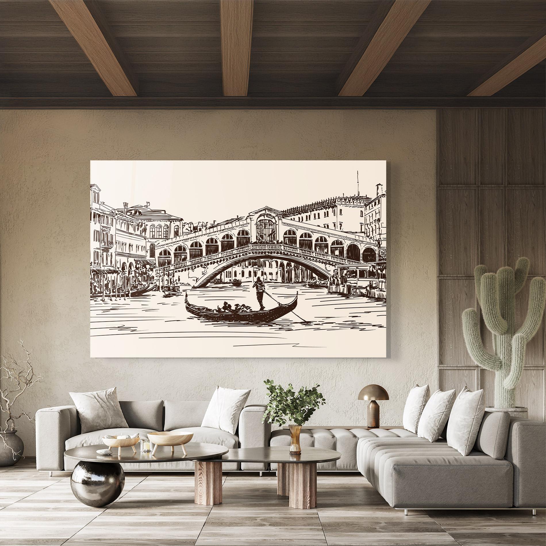 Tablou Sticla Rialto Bridge mockup 8