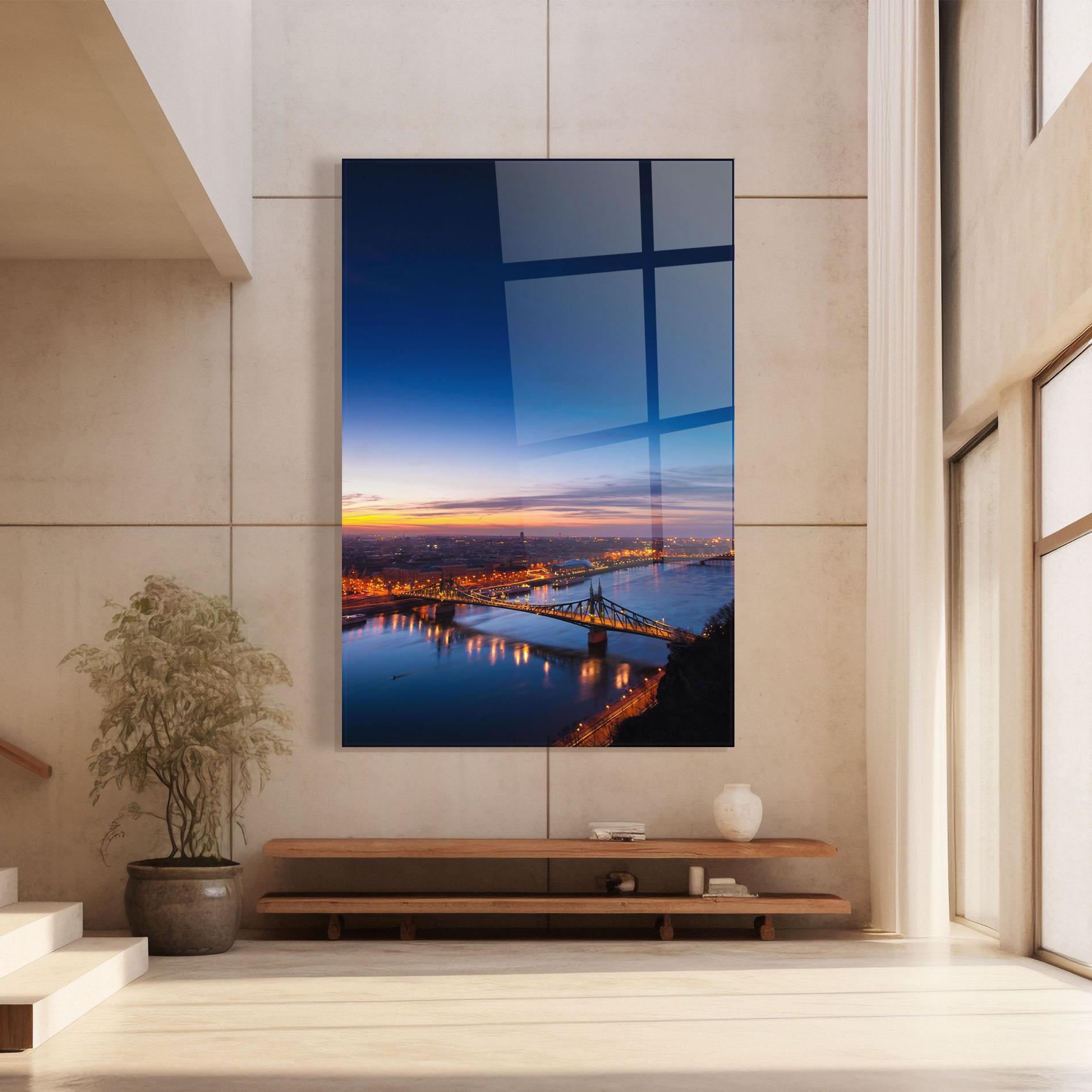 Tablou Sticla Budapest Sunset mockup 8