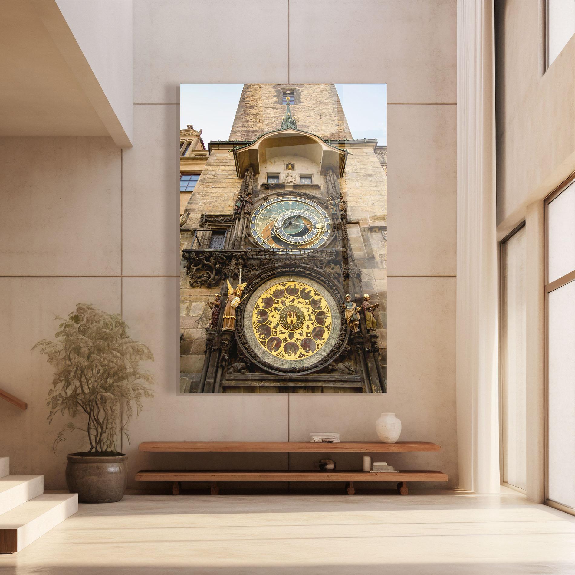 Tablou Sticla Prague Clock mockup 8
