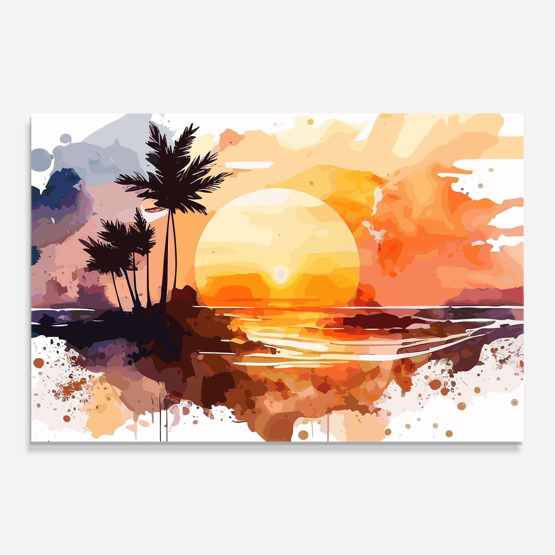 Tablou Sticla Beautiful Sunrise mockup 0