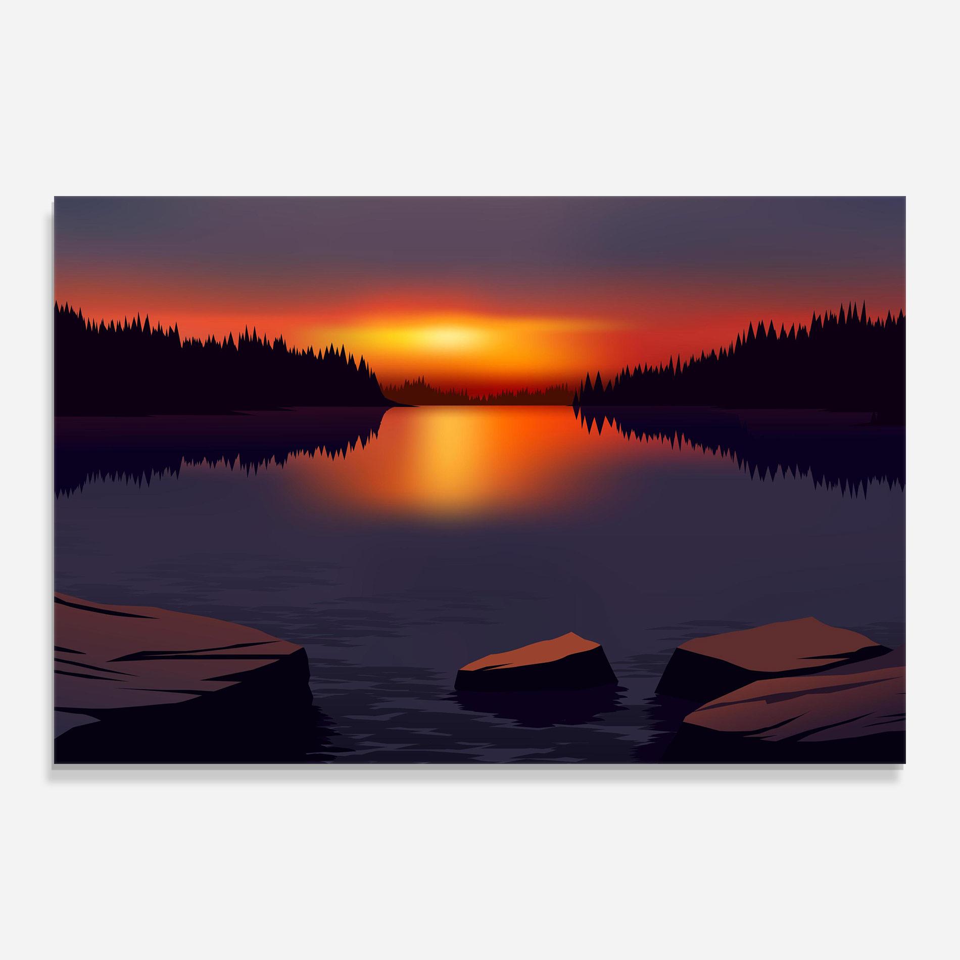 Tablou Sticla Calm Sunset mockup 0