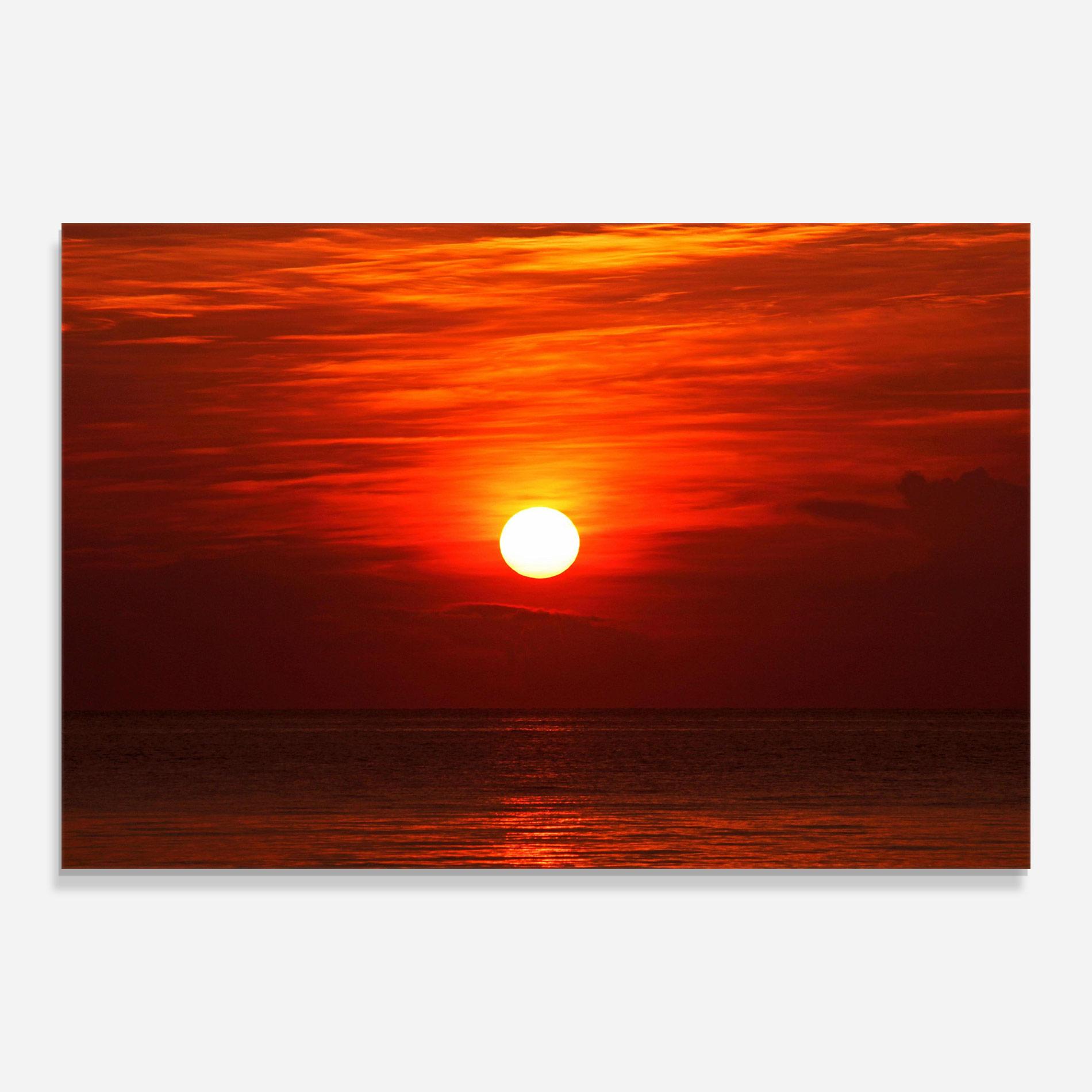 Tablou Sticla Red Sky Sunset mockup 0