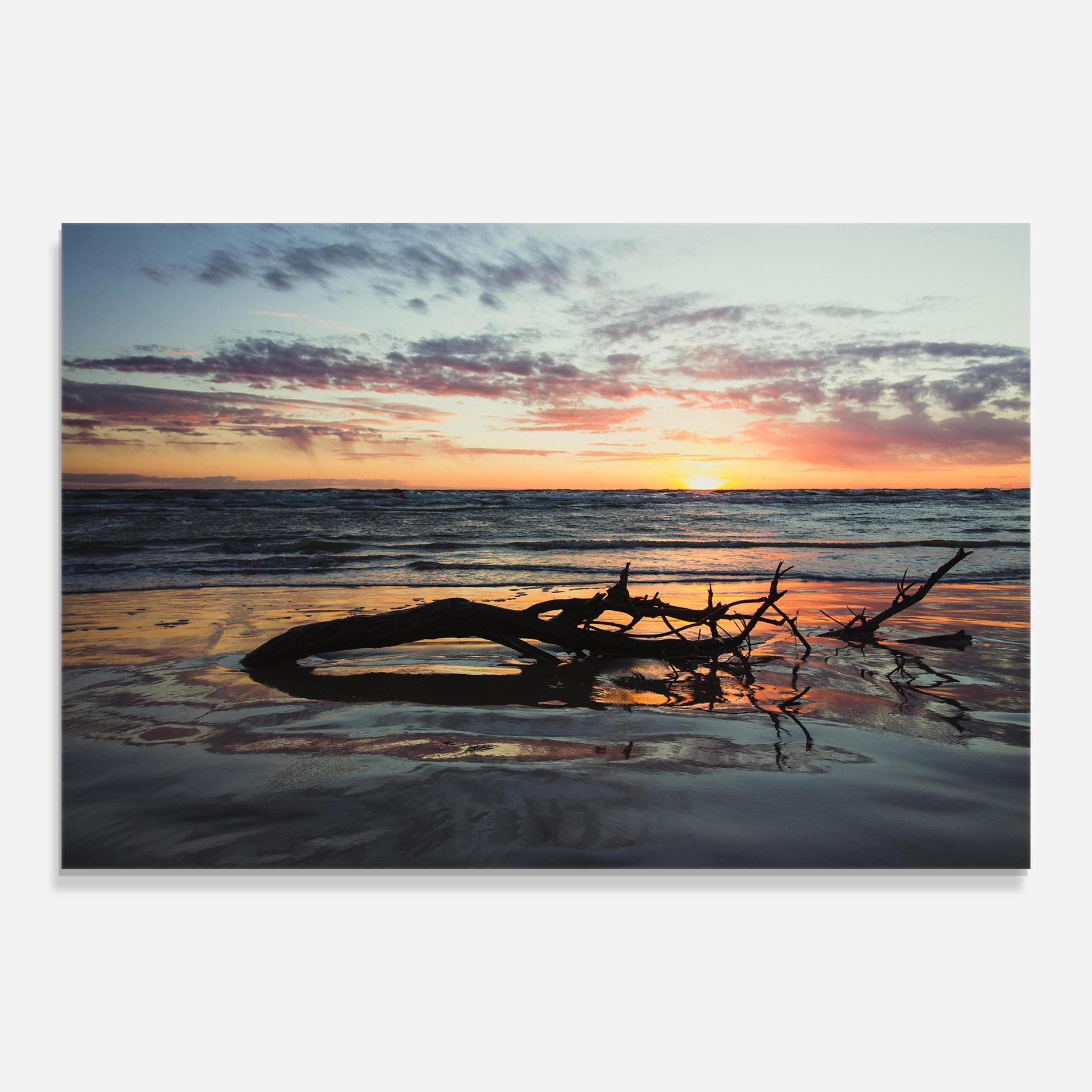 Tablou Sticla Sunset Water Branches mockup 0