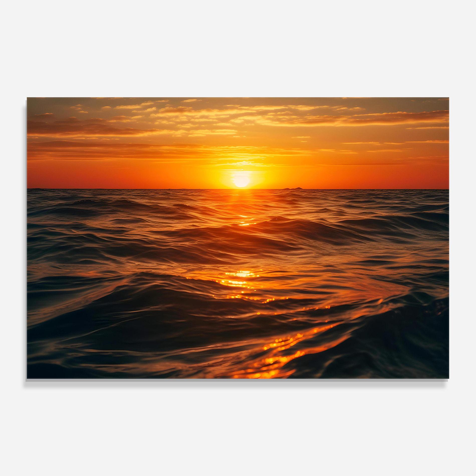 Tablou Sticla Waves During Sunset mockup 0