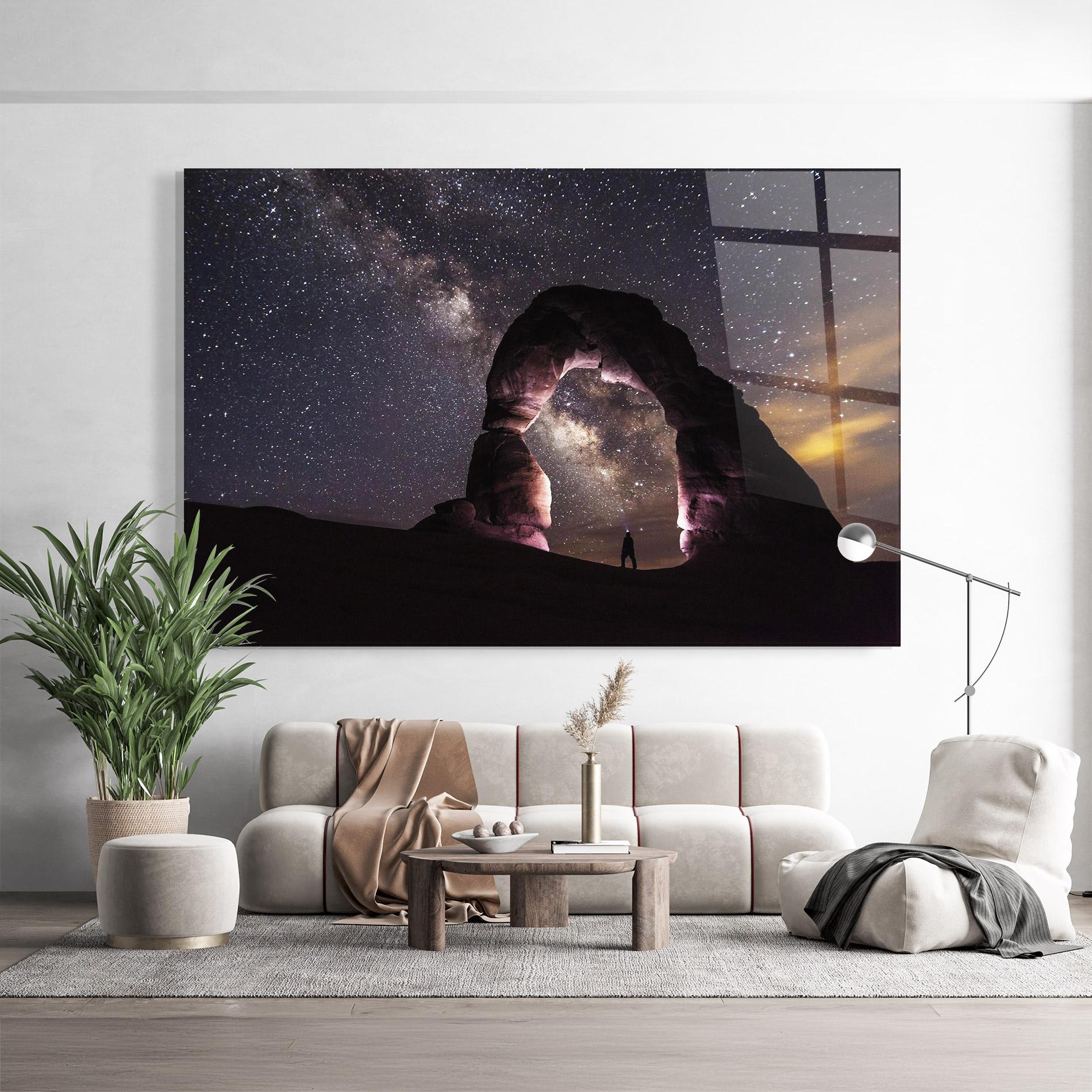 Tablou Sticla Stars Landscape mockup 9