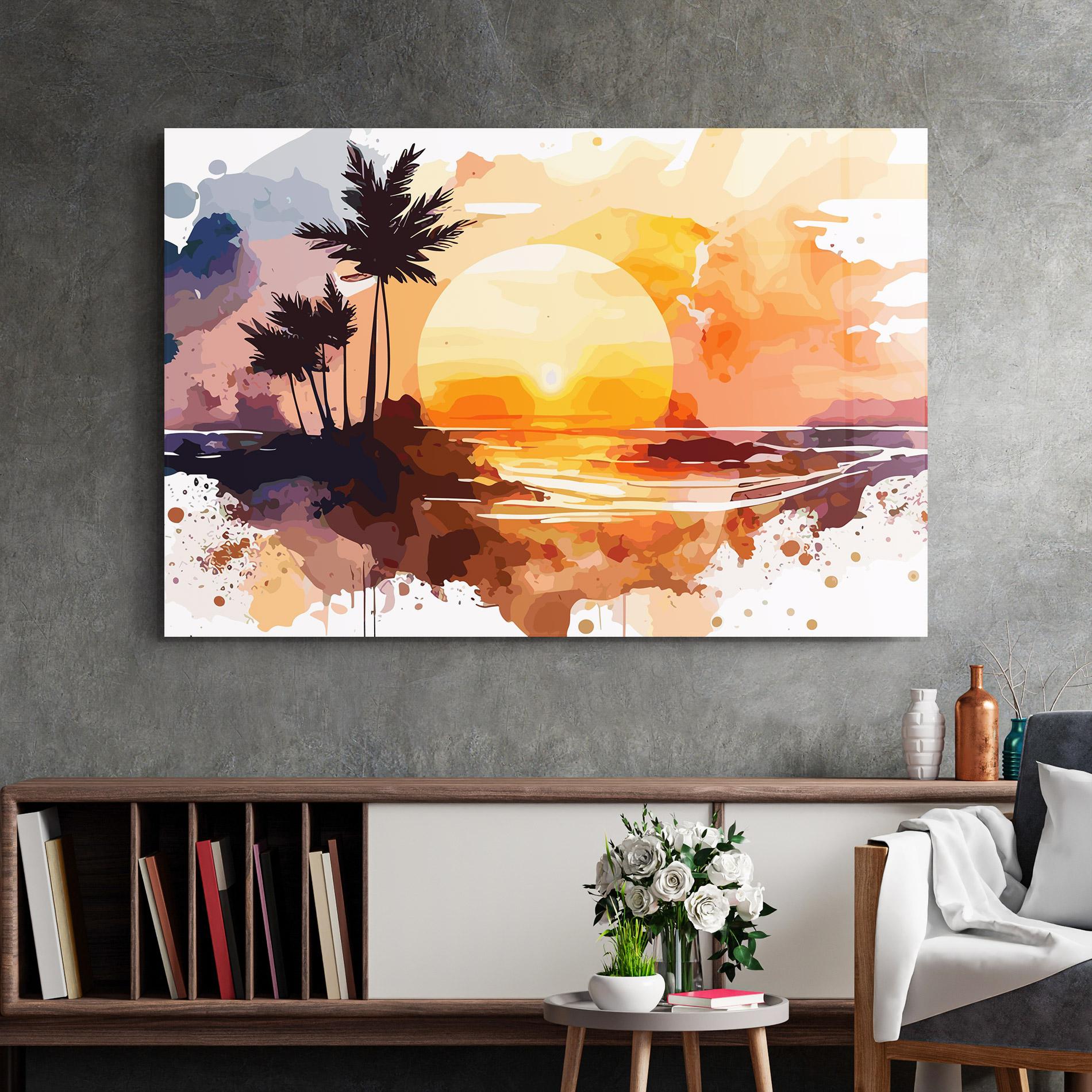 Tablou Sticla Beautiful Sunrise mockup 2