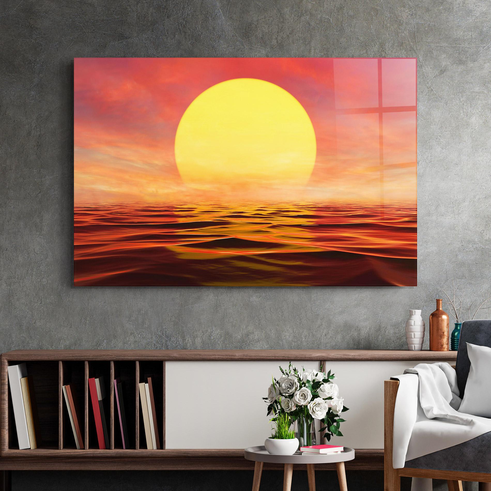 Tablou Sticla Clouds Reflection Sky mockup 2