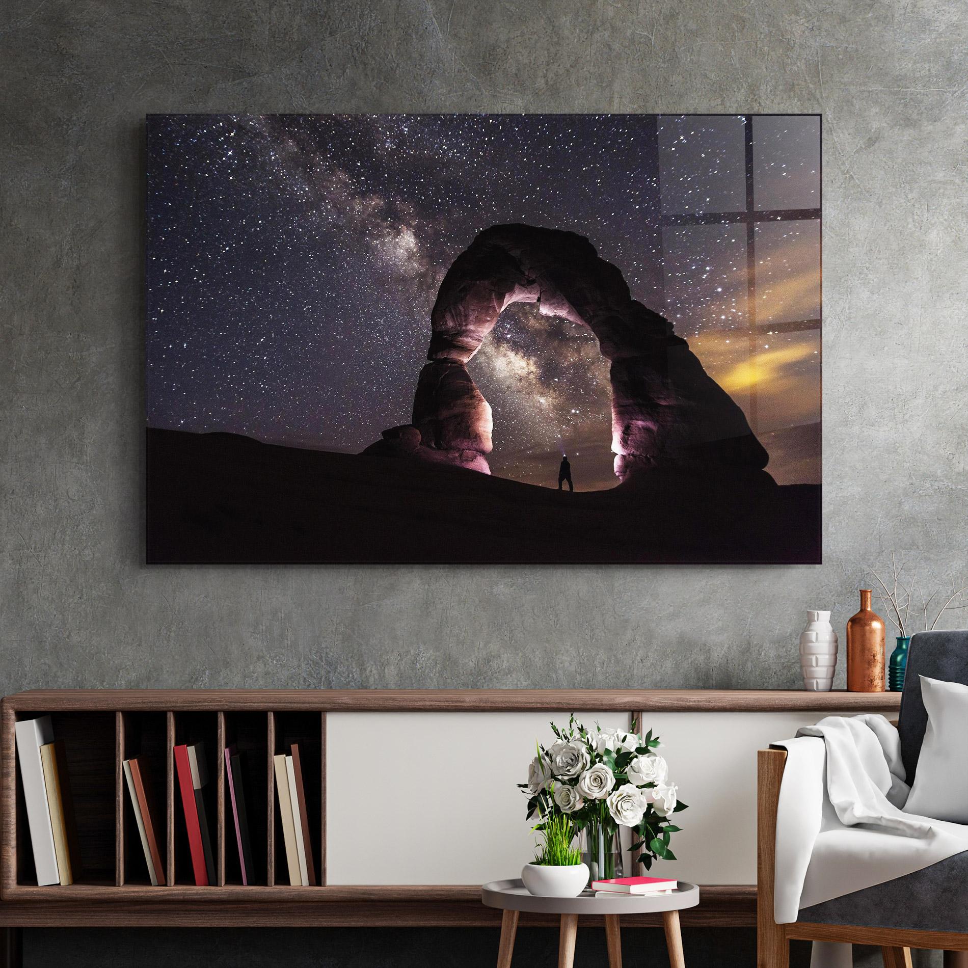 Tablou Sticla Stars Landscape mockup 2