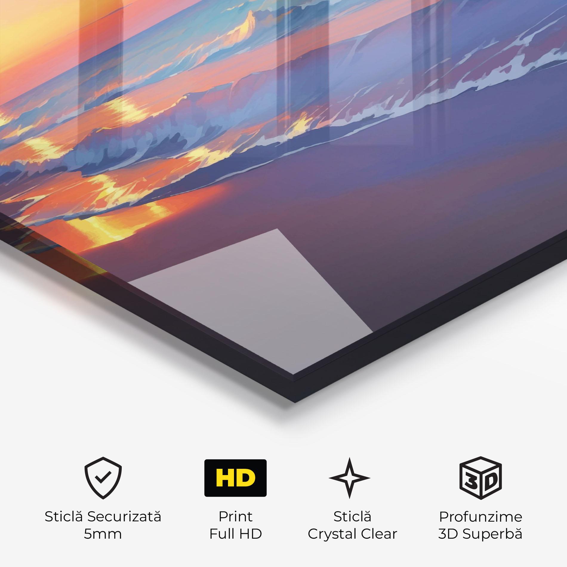 Tablou Sticla Dreamy Beach Sunset mockup 3