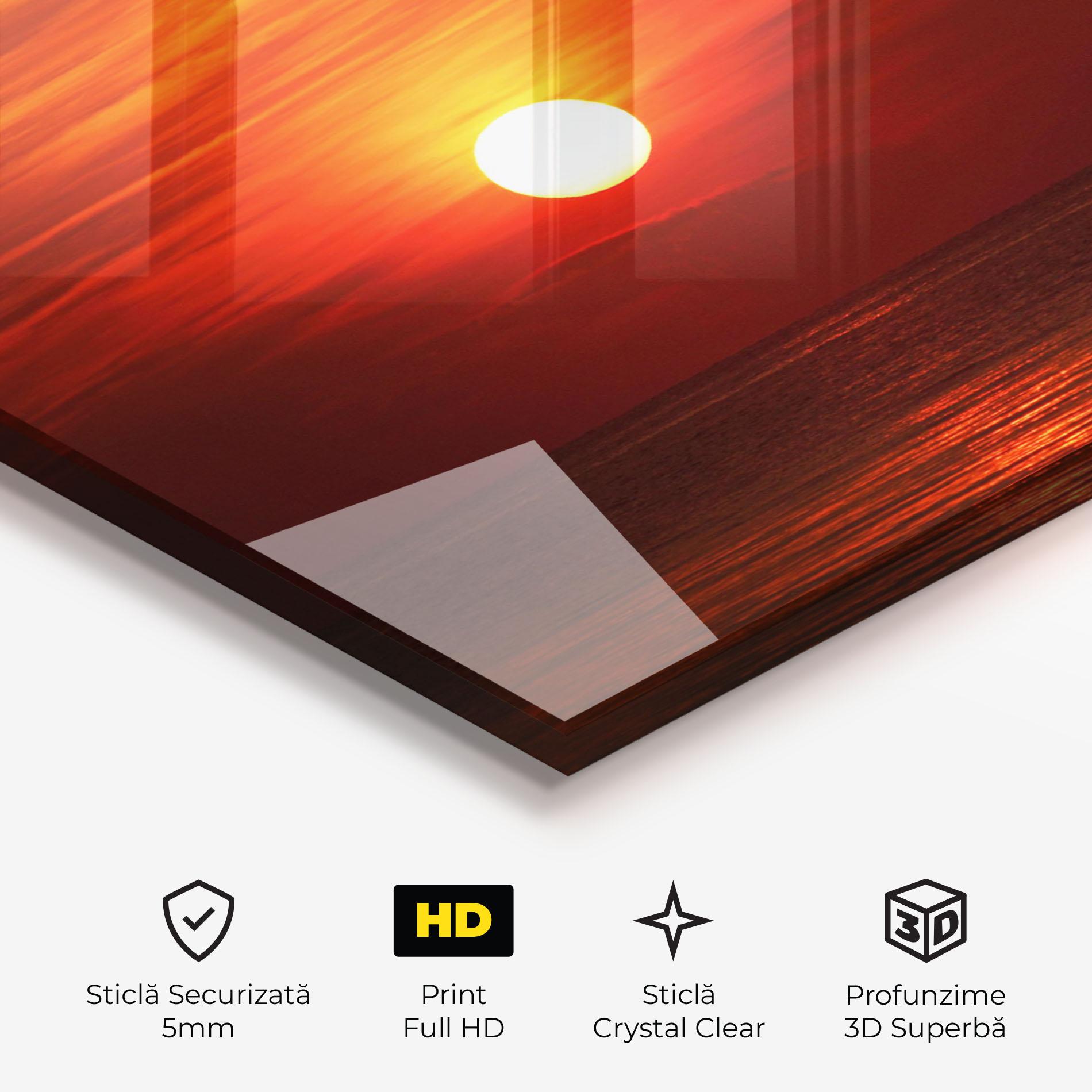 Tablou Sticla Red Sky Sunset mockup 3