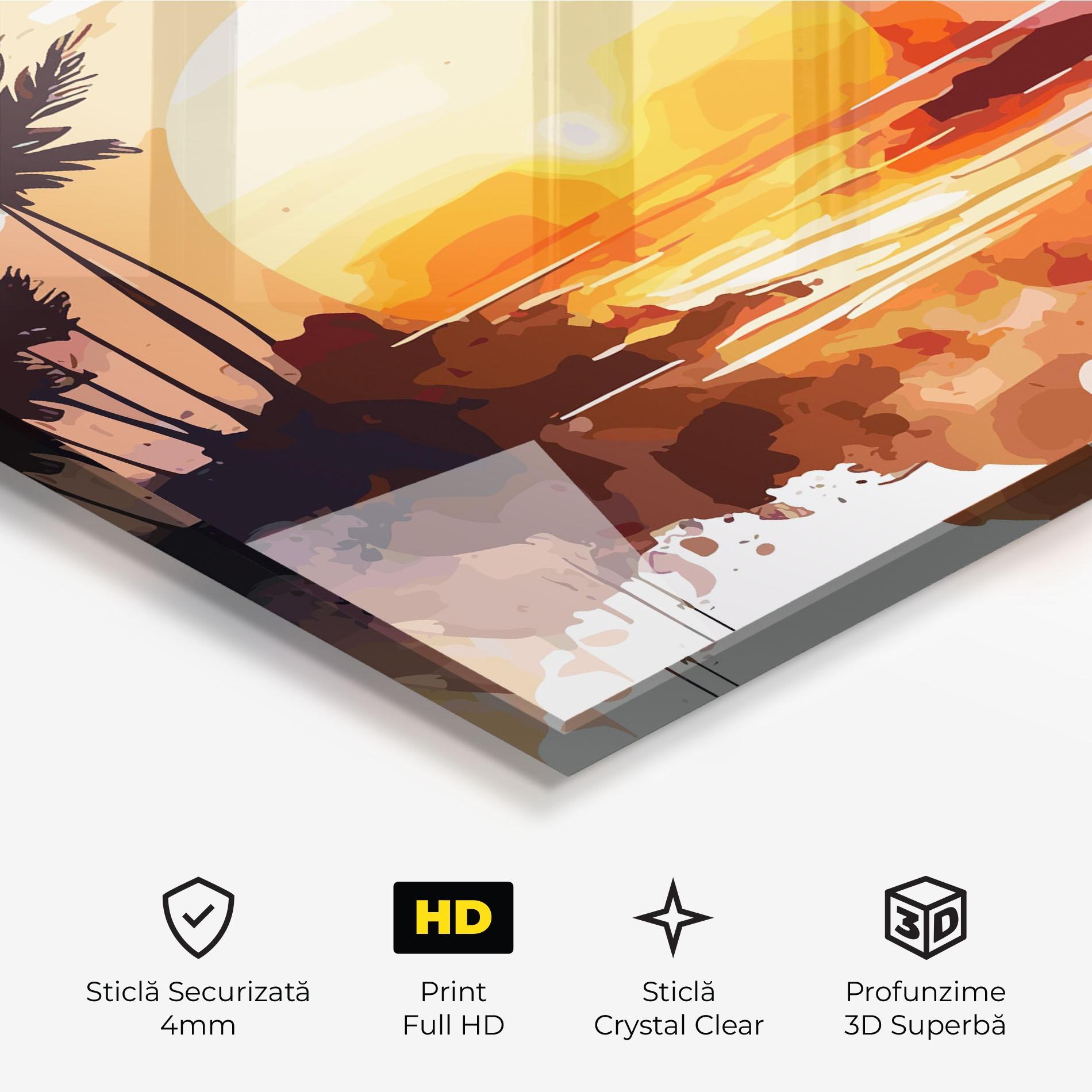 Tablou Sticla Beautiful Sunrise mockup 3