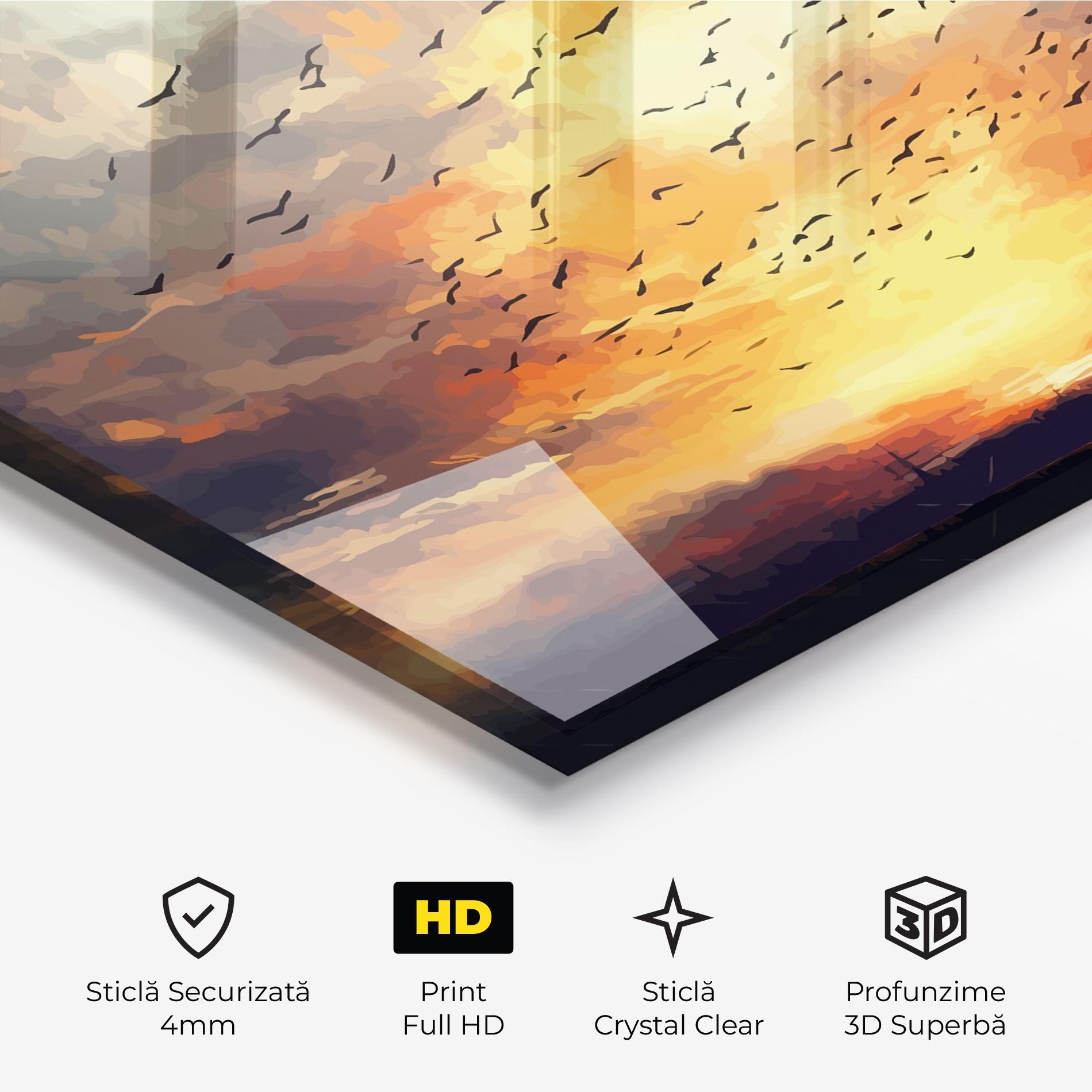 Tablou Sticla Majestic Sunset mockup 3