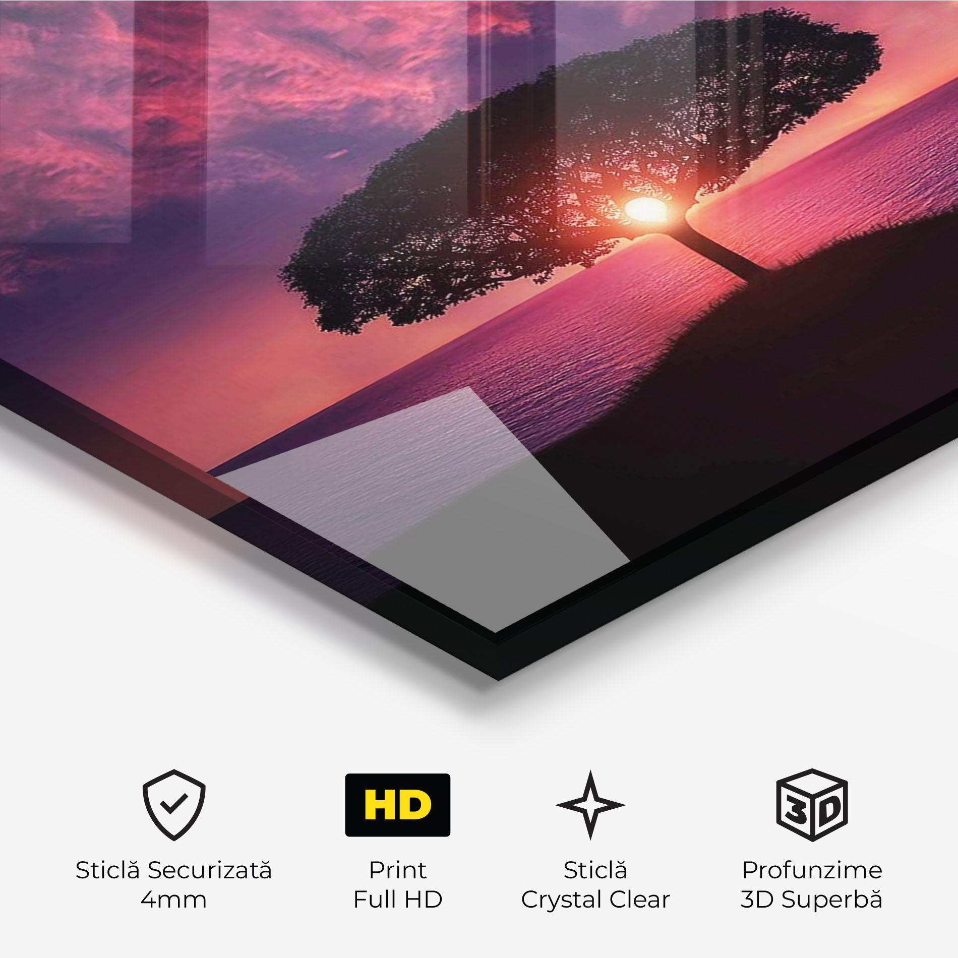 Tablou Sticla Sun Tree mockup 3