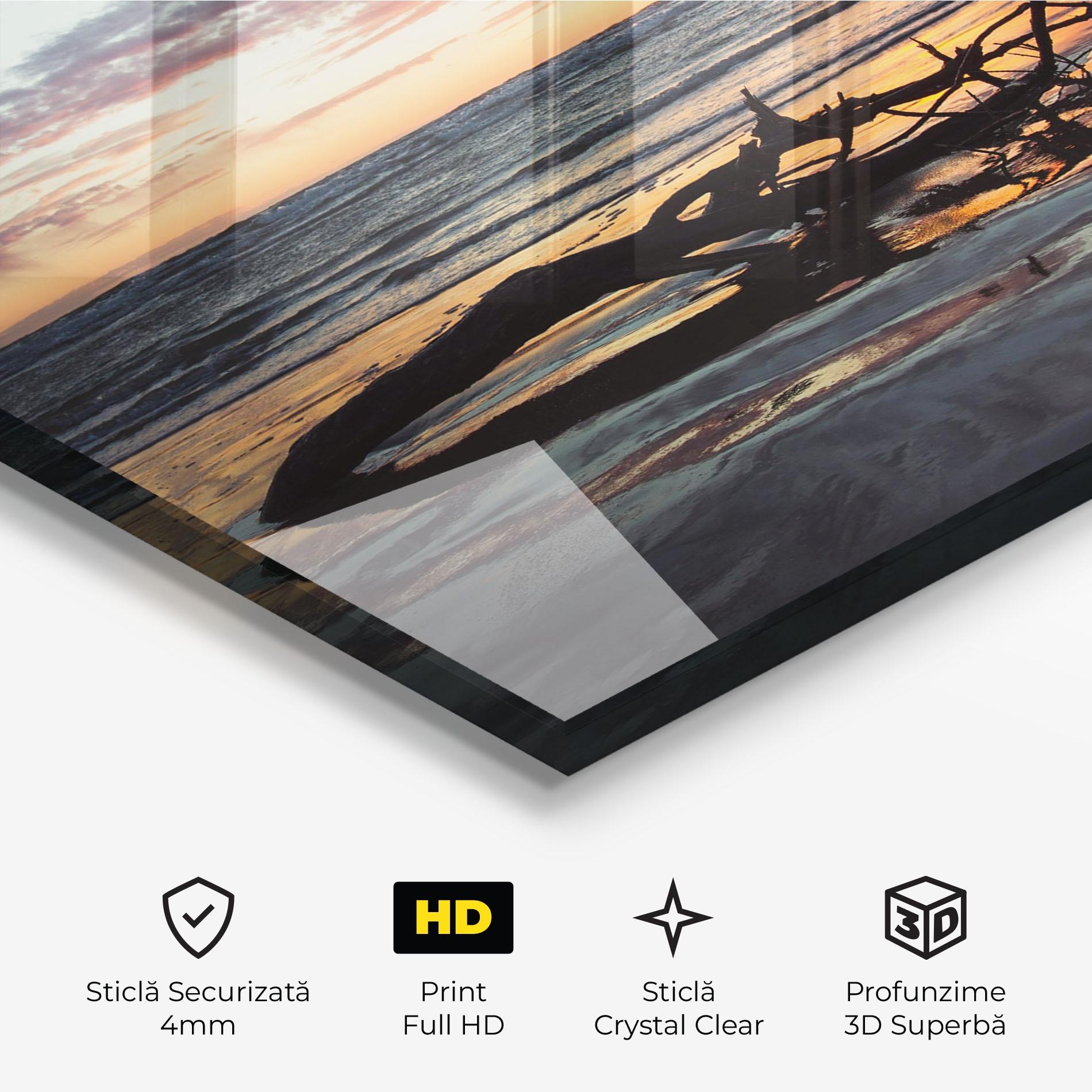 Tablou Sticla Sunset Water Branches mockup 3