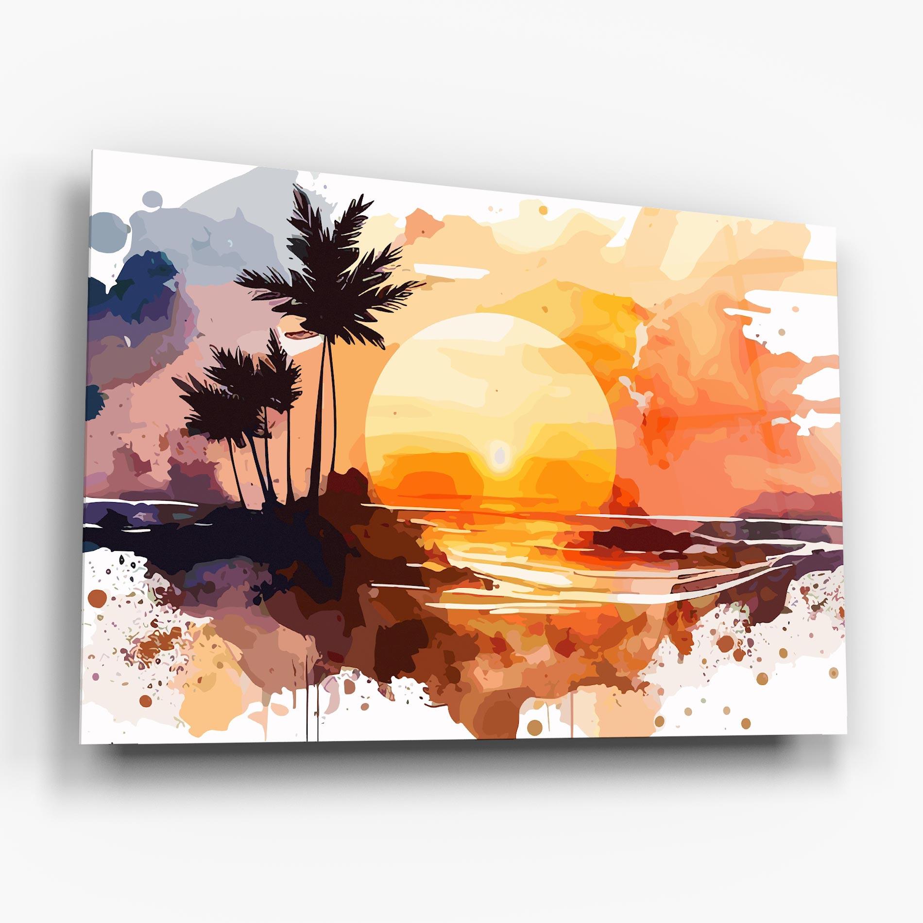 Tablou Sticla Beautiful Sunrise mockup 6