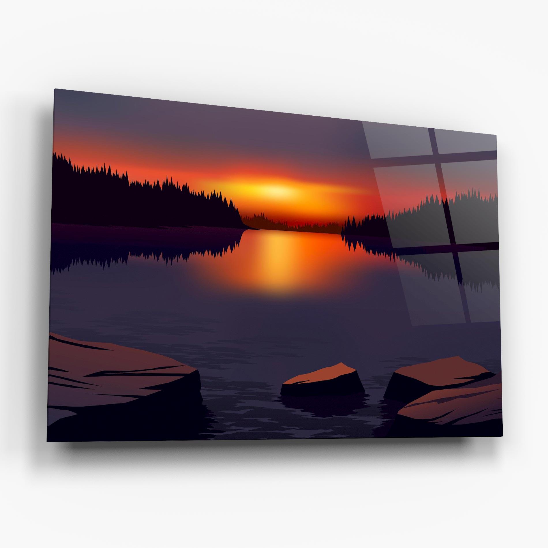 Tablou Sticla Calm Sunset mockup 6