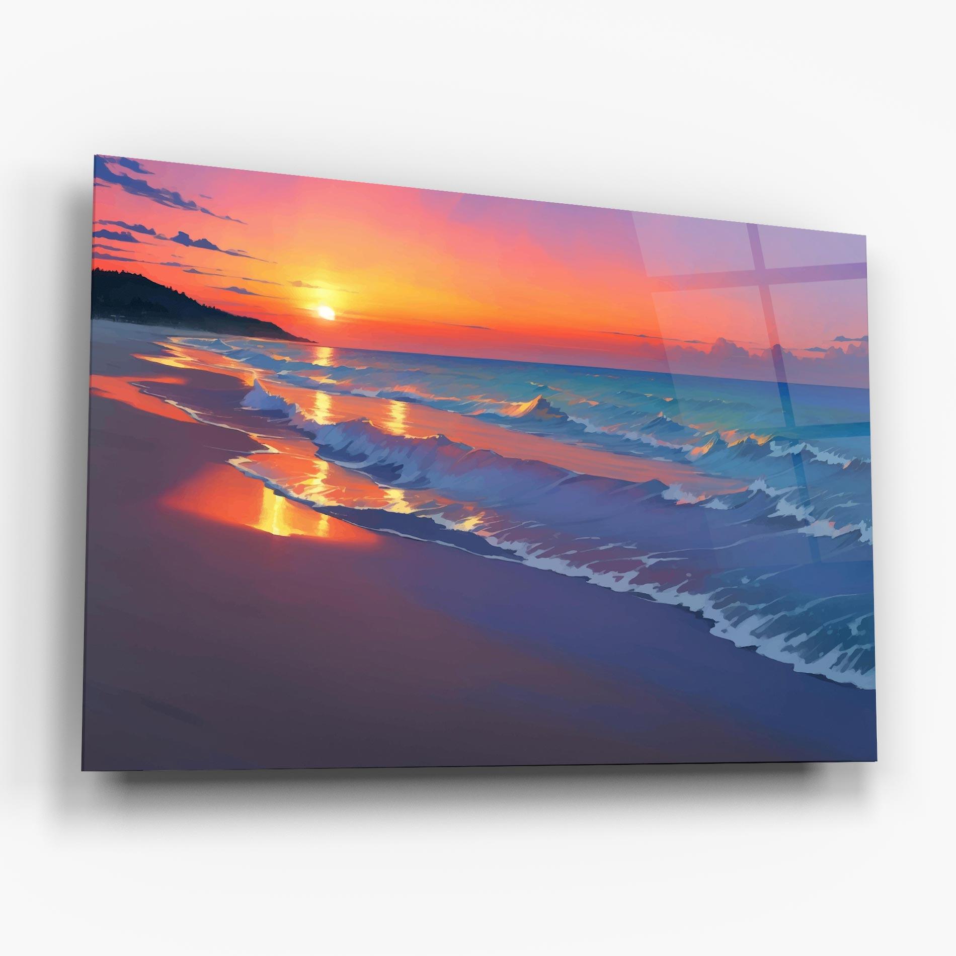 Tablou Sticla Dreamy Beach Sunset mockup 6