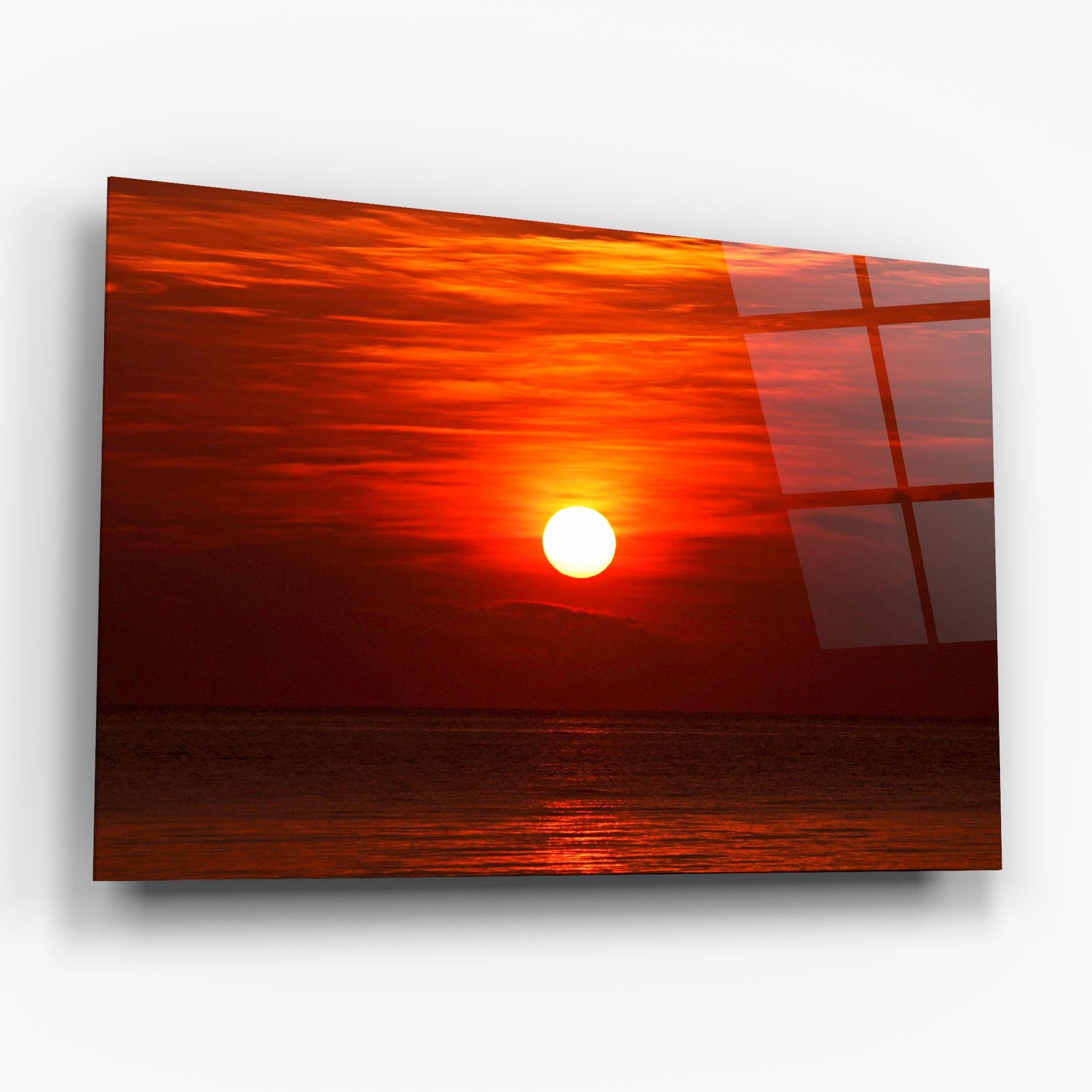 Tablou Sticla Red Sky Sunset mockup 6