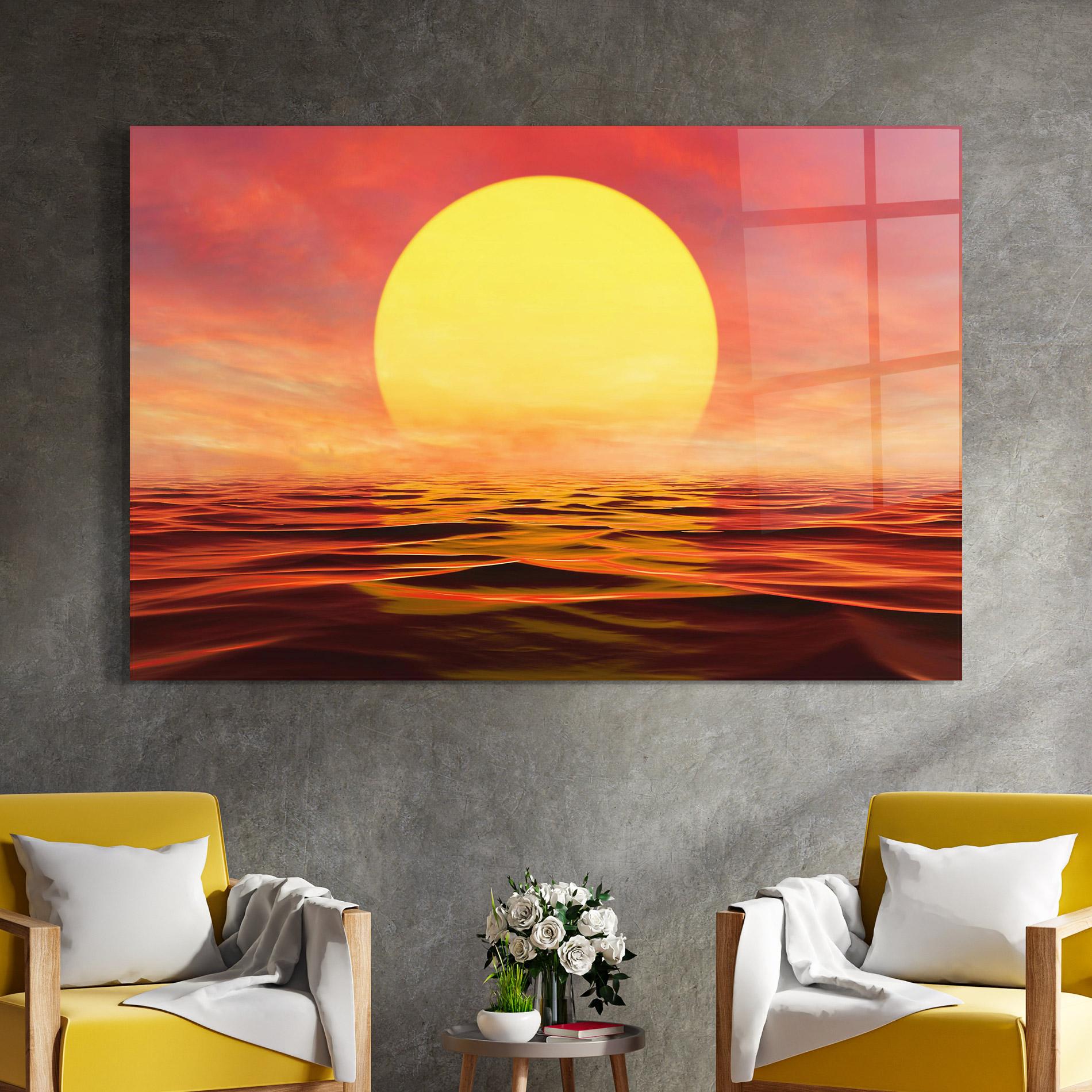 Tablou Sticla Clouds Reflection Sky mockup 4