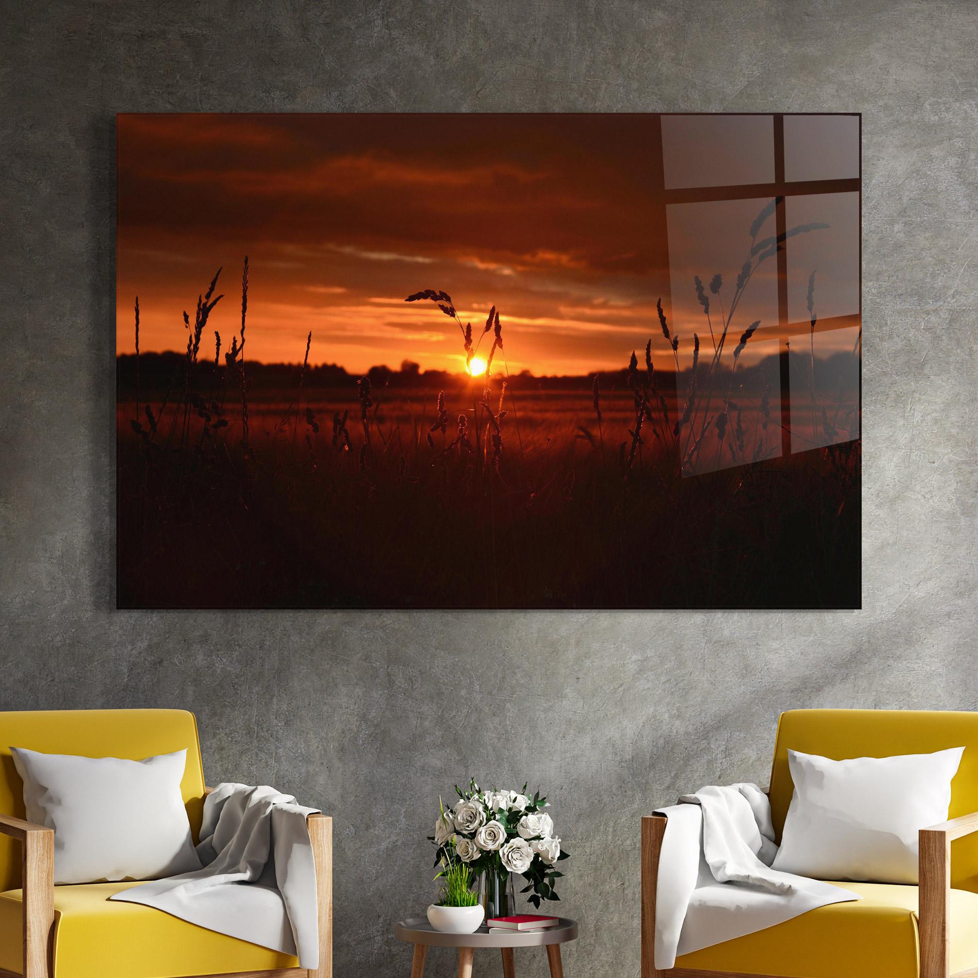 Tablou Sticla Field Shilouette mockup 4