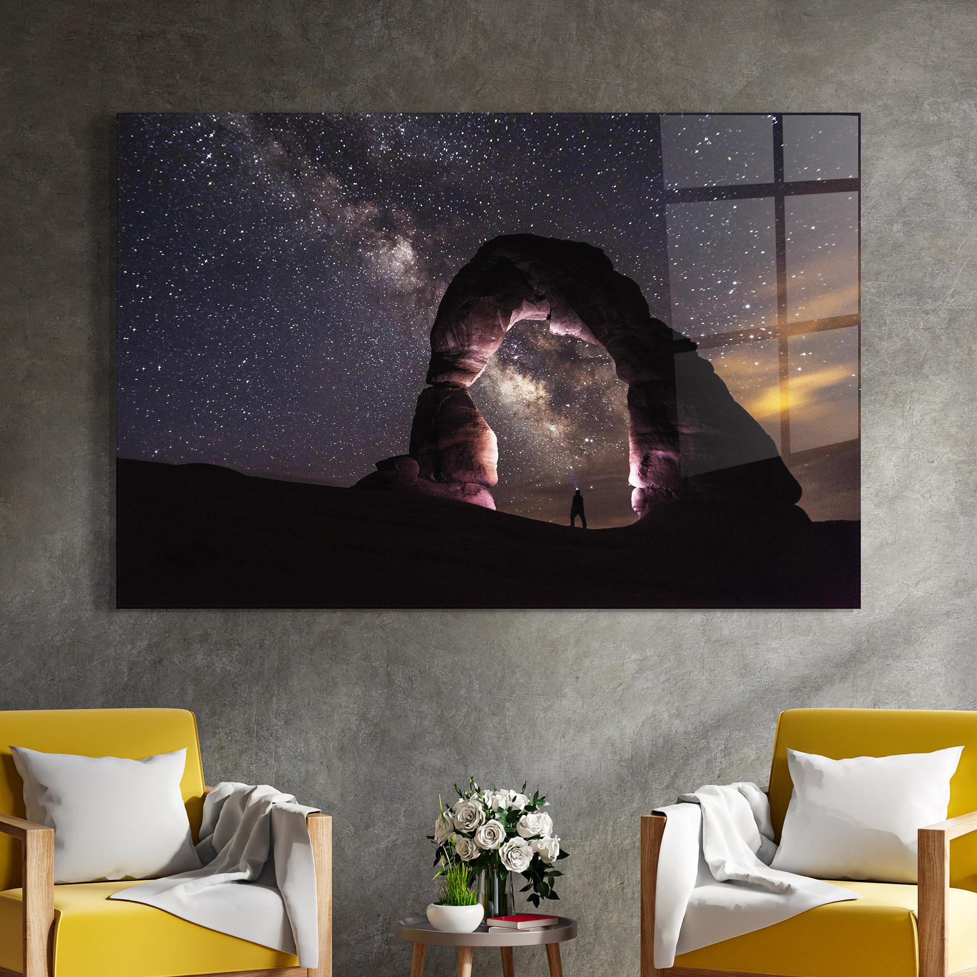 Tablou Sticla Stars Landscape mockup 4