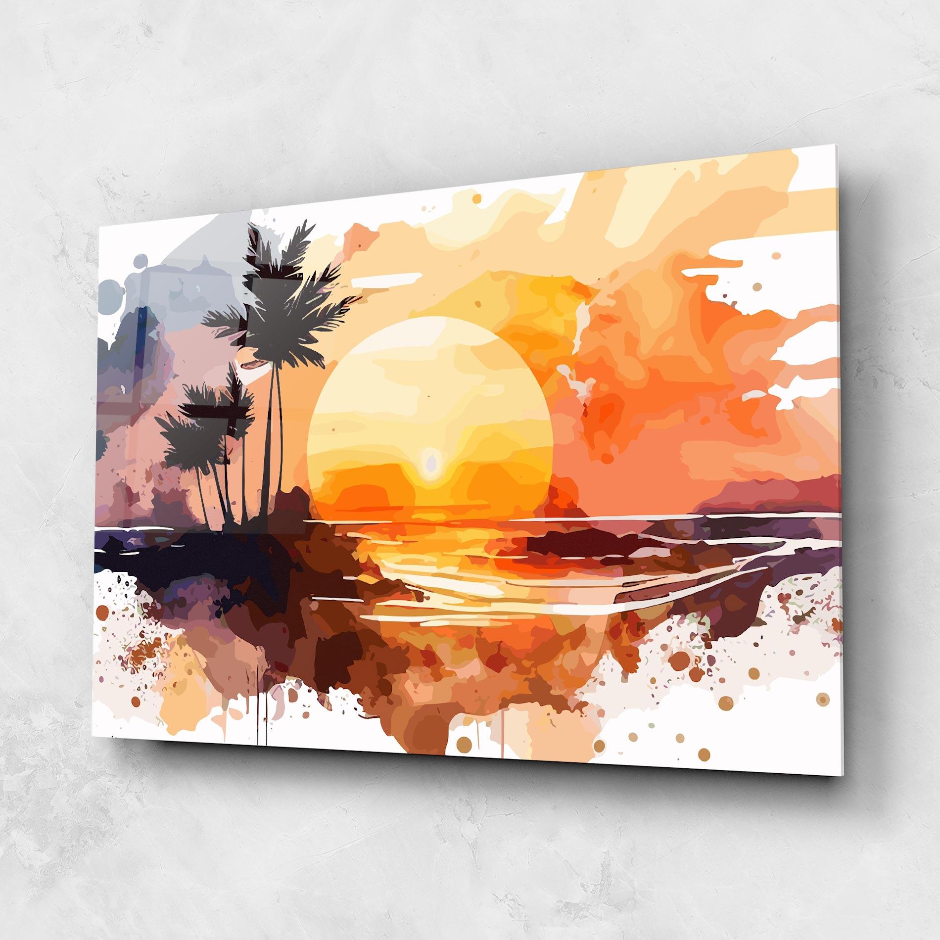 Tablou Sticla Beautiful Sunrise mockup 1