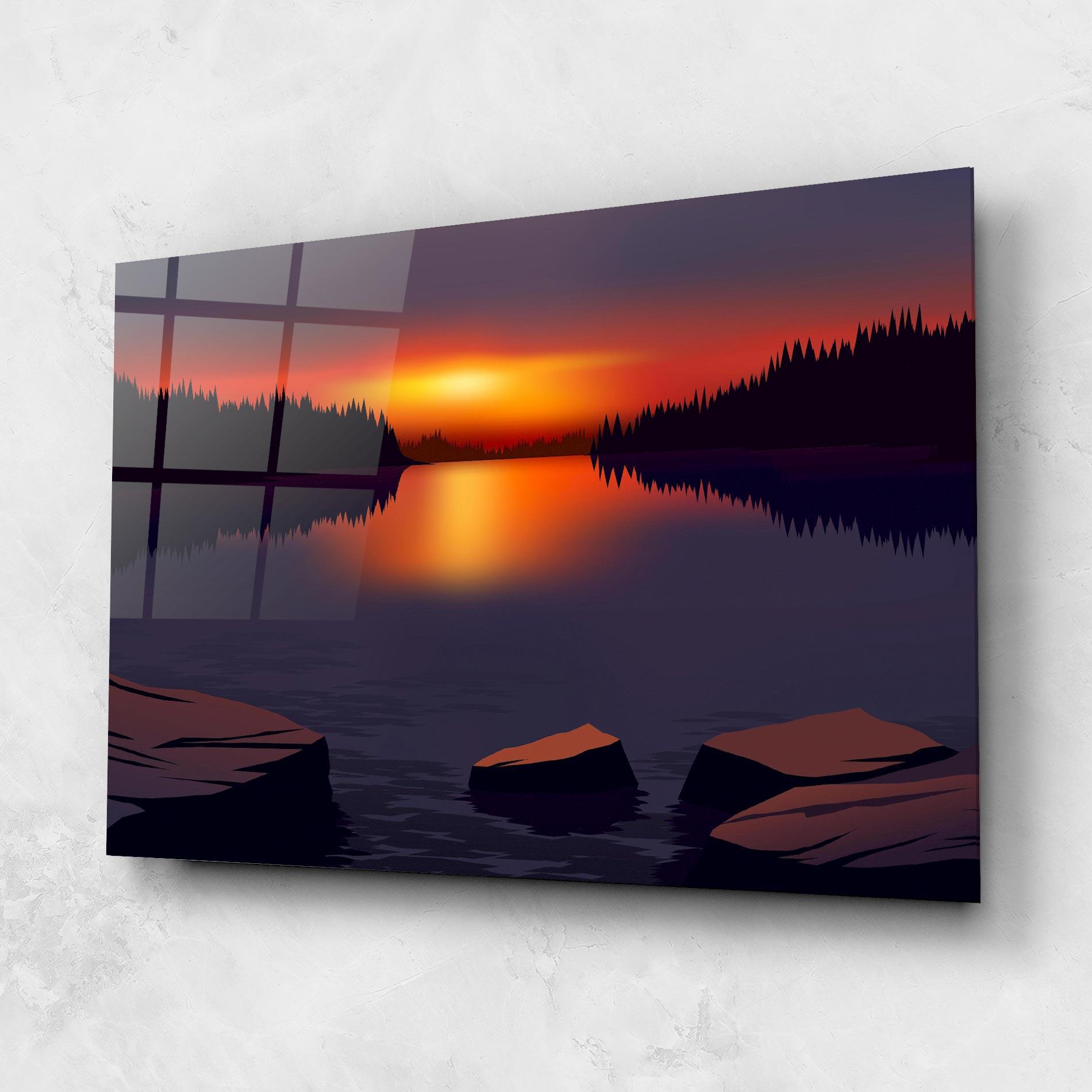 Tablou Sticla Calm Sunset mockup 1